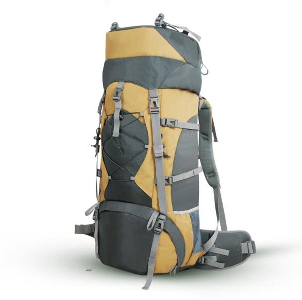 **70L Large Capacity Hiking Backpack for Men & Women - Durable Outdoor Mountaineering Camping Rucksack with Shoulder Straps (Orange) - Perfect for Trekking, Travel & Adventure Trips**