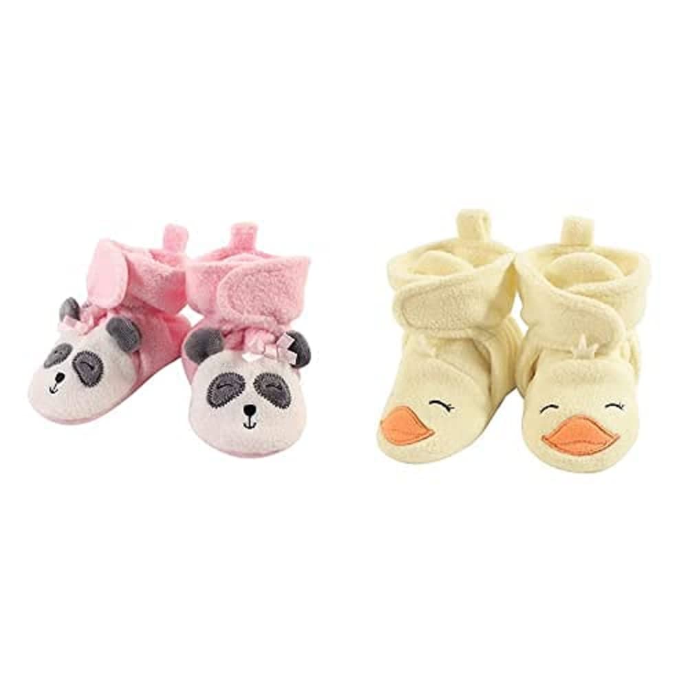 Hudson Baby Fleece Booties 2-Pack - Panda & Duck for 12-18 Months - Cozy Winter Footwear