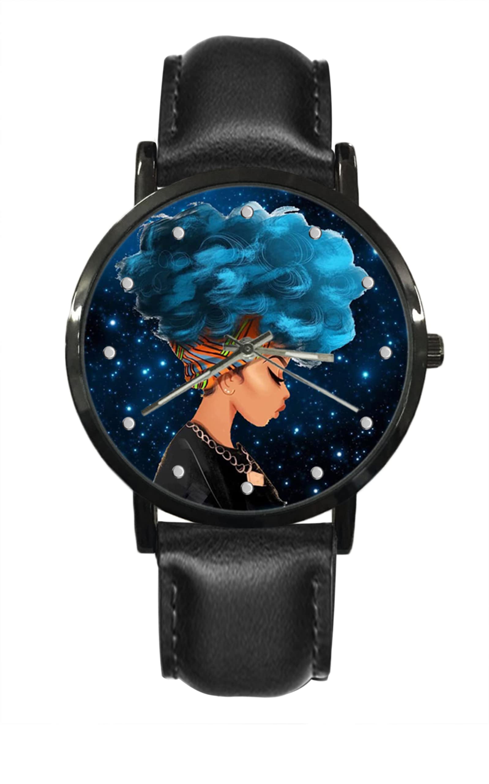 Custom Personalized Leather Strap Watch for Men & Women - Elegant Black Casual Timepiece - Perfect for Everyday Wear, Office & Special Occasions