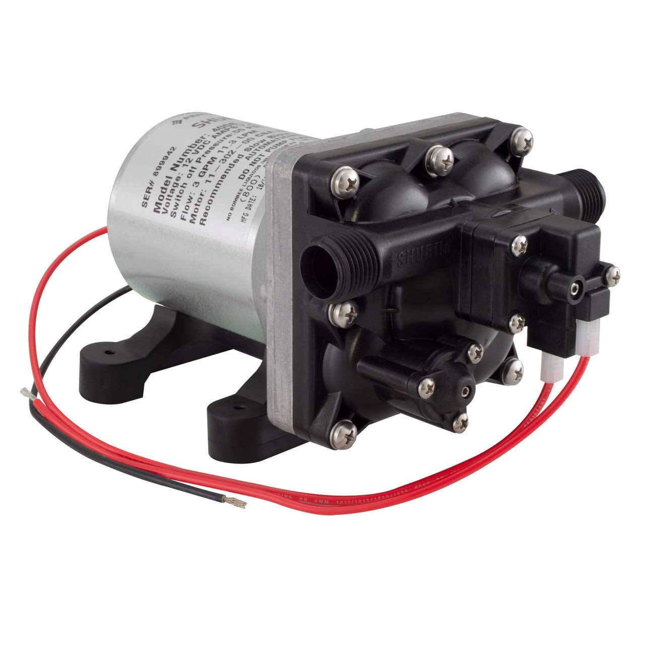 SHURFLO 4008-101-A65 3.0 GPM RV Water Pump Revolution - 12V High Flow Water Pump with Dual Pump System for RVs, Campers & Boats - Perfect for Off-Grid Living, Road Trips & Marine Applications