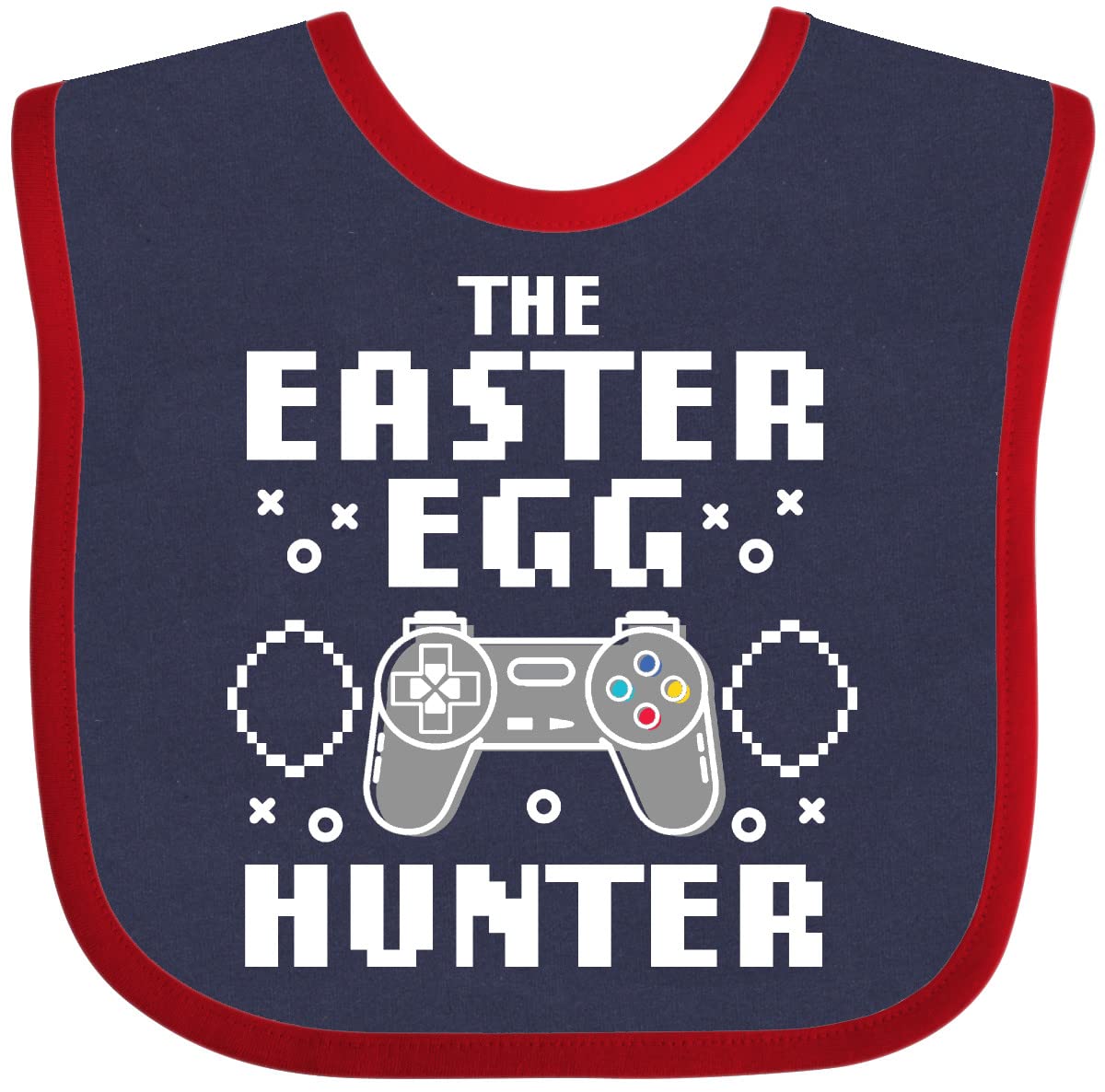 Inktastic Happy Easter The Easter Egg Hunter Gamer Baby Bib - Cute Easter Gift for Babies & Toddlers, Fun Holiday Outfit Accessory for Easter Egg Hunts & Family Gatherings