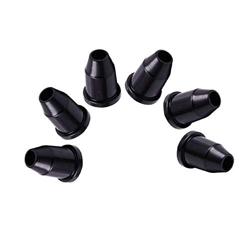 6-Piece Black Guitar String Ferrules Set for Electric Guitar - Through Body String Mounting Caps | Perfect for Guitar Repair, Maintenance & Custom Builds
