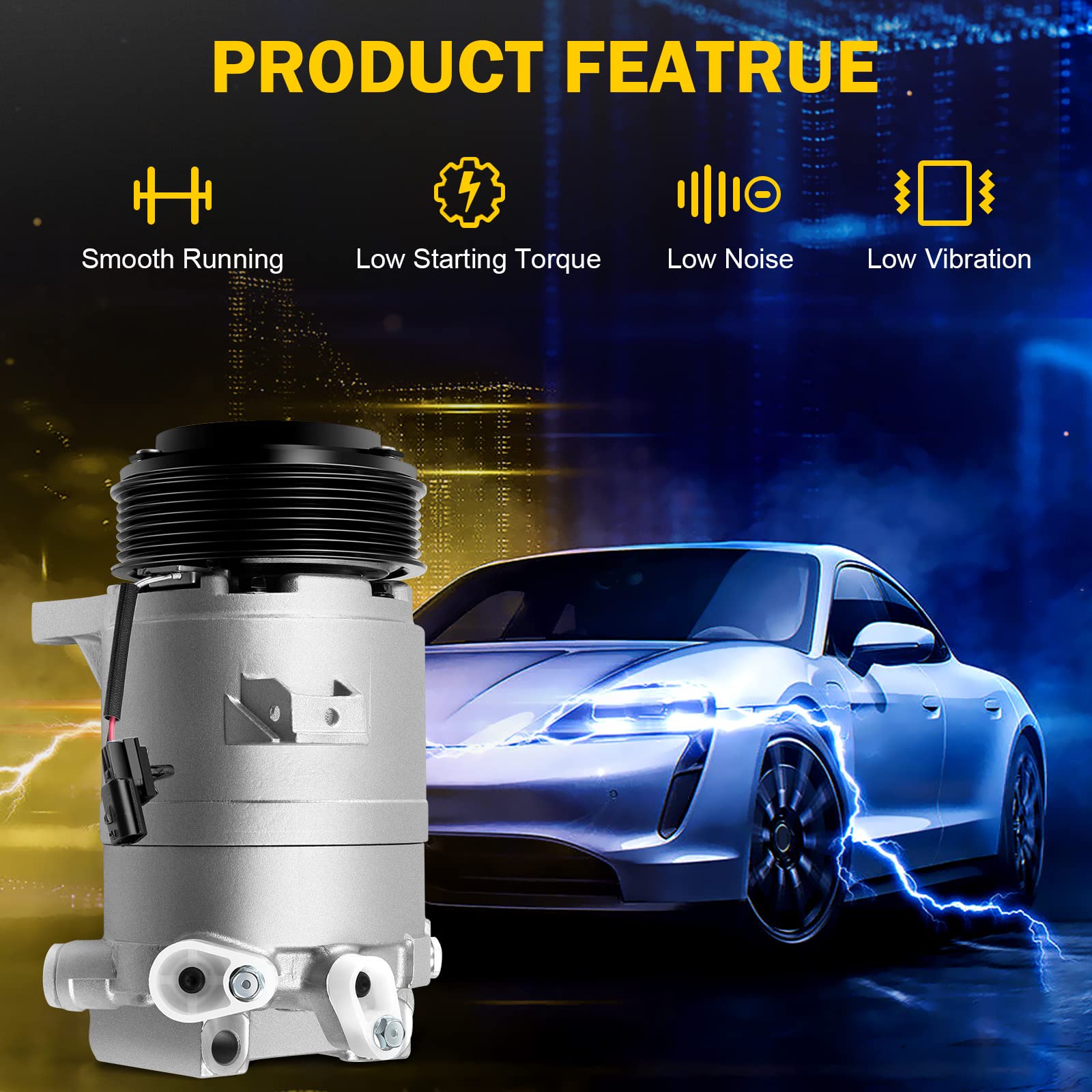AC Compressor with Clutch Compatible for Nissan Maxima 2009-2014 & Nissan Quest 2011-2015 - CO 11319C - Perfect for AC System Repair & Replacement