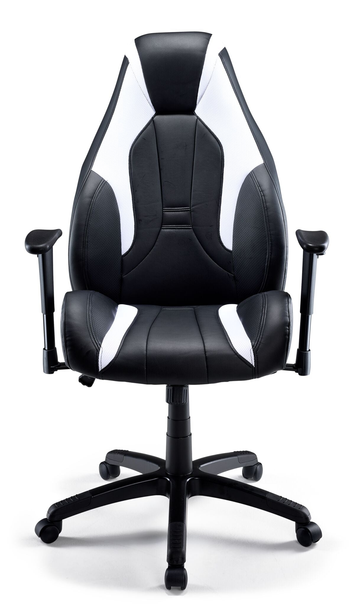 Ergonomic Zane Office Chair - Adjustable Height, Swivel & Rolling for Home & Office - Black & White Modern Design - Perfect for Work, Gaming & Study