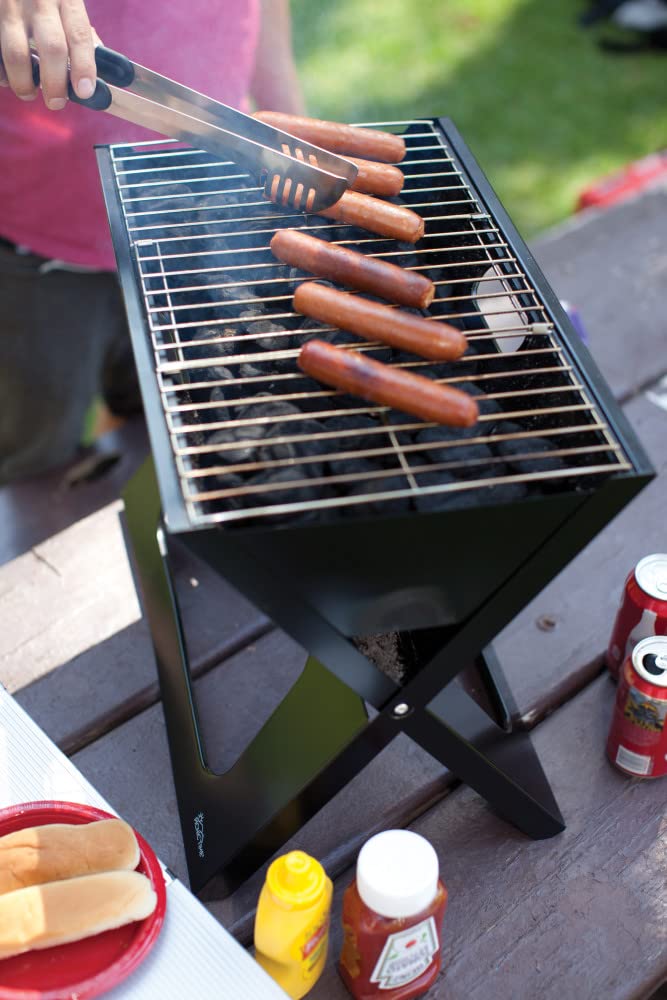 NFL X-Grill Portable Charcoal Grill for Camping, Tailgating, Backyard BBQ & Outdoor Cooking - Compact & Lightweight Design for Easy Transport