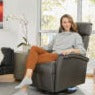 Premium Fjords Rome Recliner Chair - Modern Comfort for Living Room, Home Theater & Office - Soft Leather Reclining Sofa with Footrest - Perfect for Relaxing, Watching TV & Napping