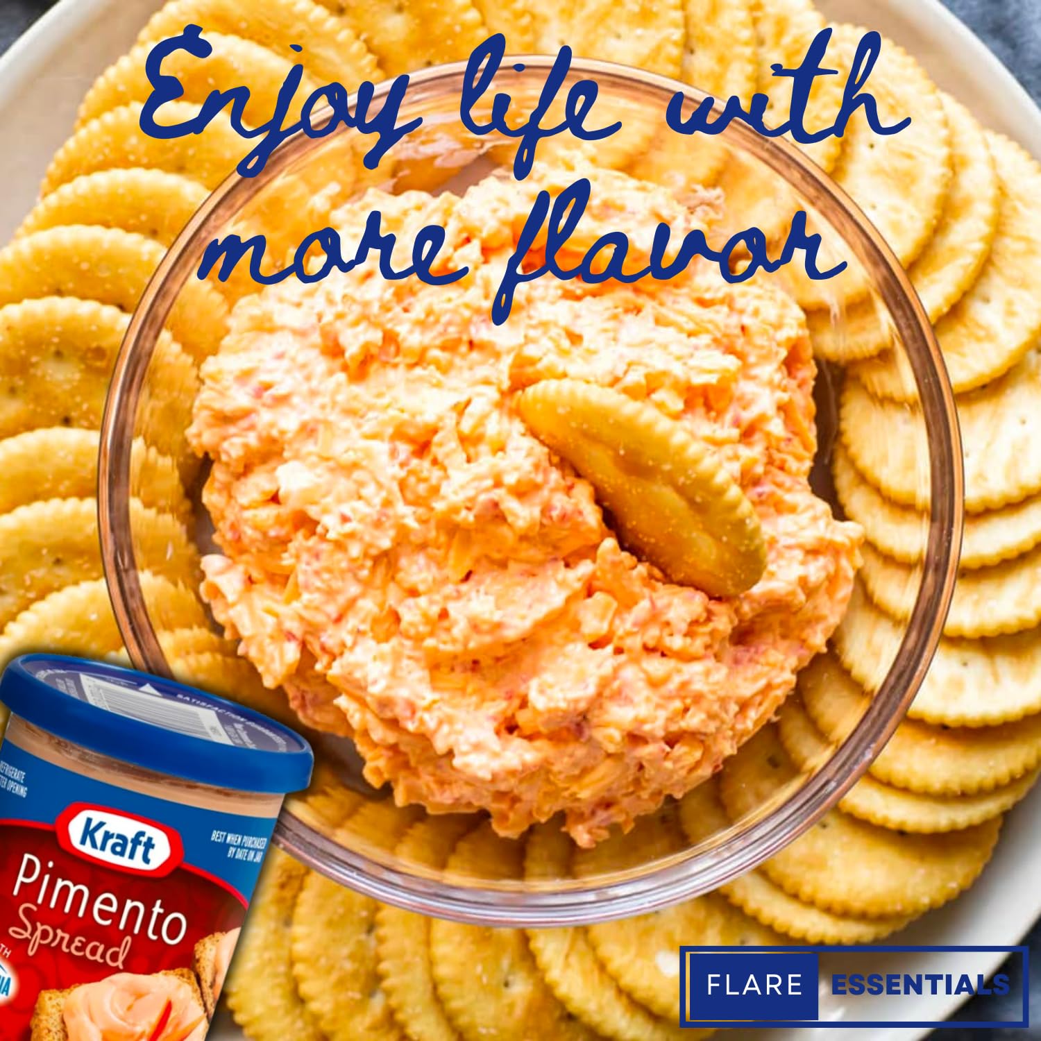 Kraft Pimento Spread with Philadelphia Cream Cheese - 5 oz Jar Bundle with Spreaders & Cheese Knife - Perfect for Crackers, Sandwiches, and Charcuterie Boards