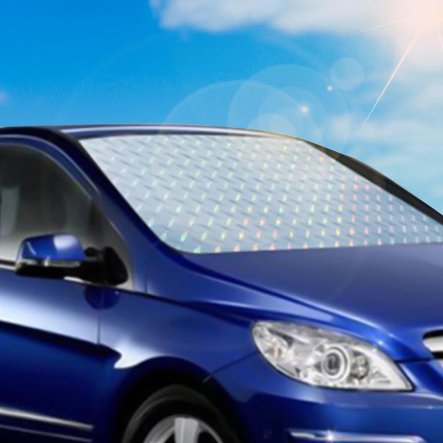 Premium Accordion Car Sun Shade for Windshield - UV Reflective Sunshade Protector Blocks 99% Harmful Rays | Universal Fit Car Accessories to Keep Vehicle Cool | Perfect for Summer Parking, Road Trips & Daily Commute