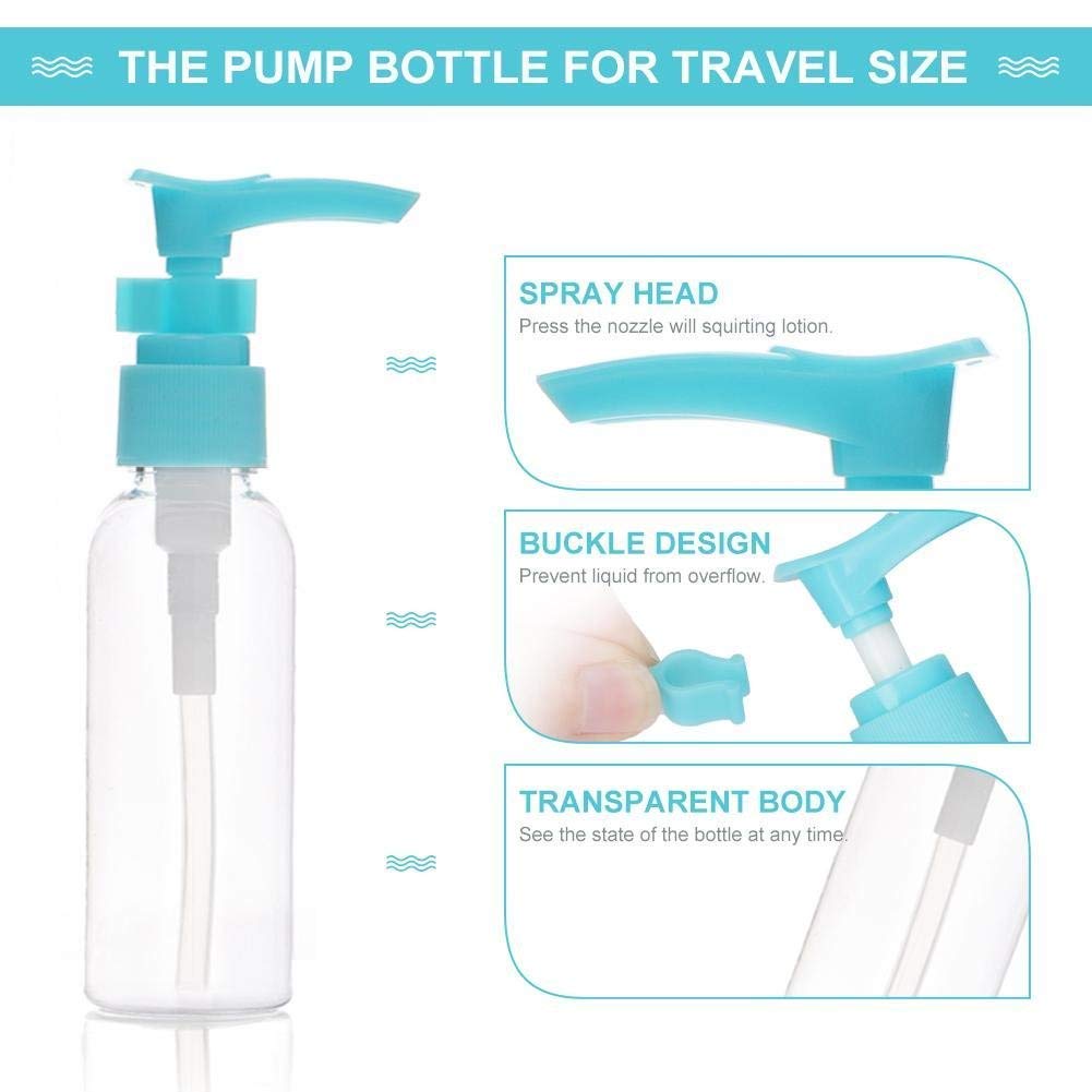 HITSHREE 6-Pack Clear Refillable Travel Spray Bottles for Lotion, Cream, Oil & Cosmetics | Leak-Proof Empty Cosmetic Dispensers | Perfect for Toiletries, Skincare & Travel Essentials | TSA Approved for Carry-On