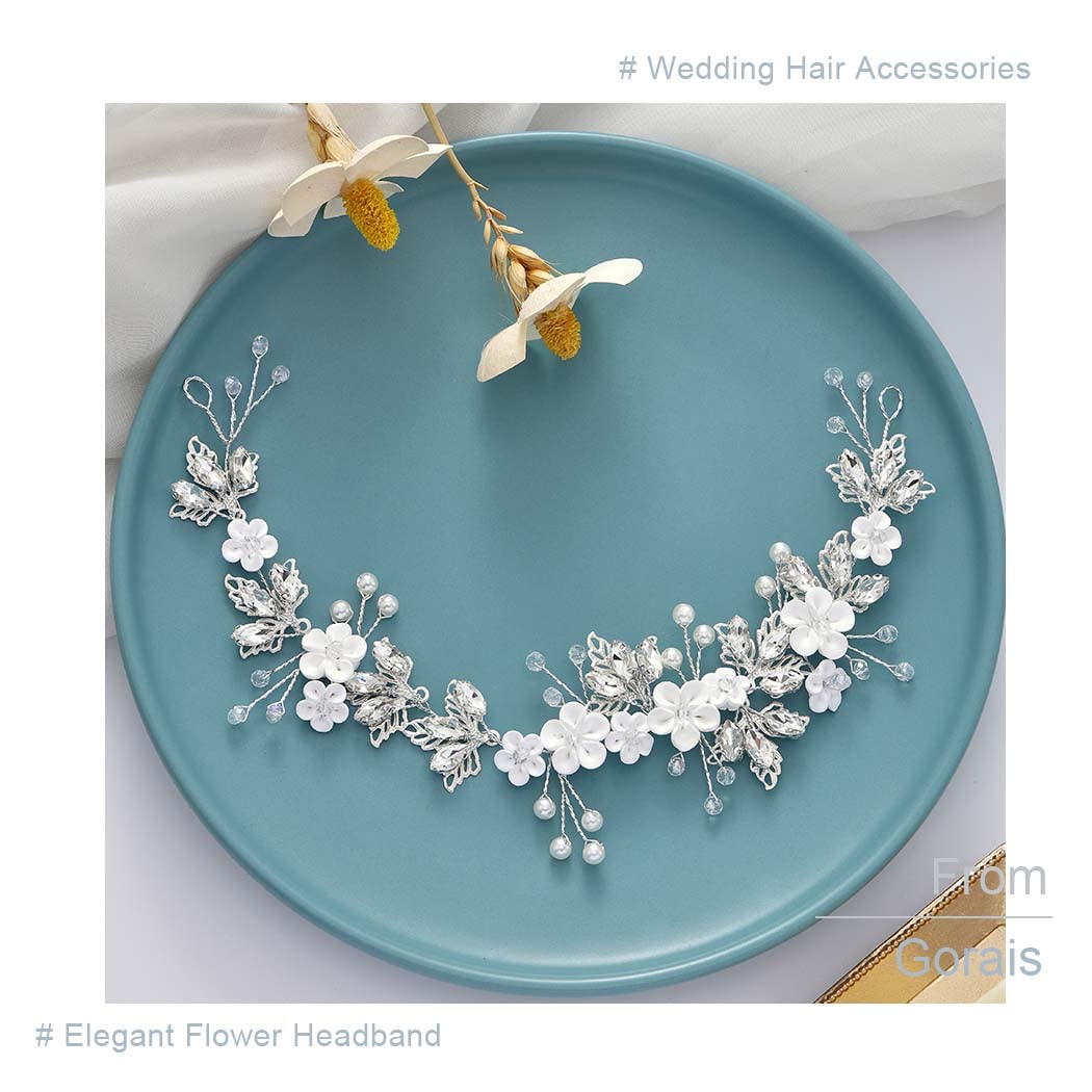 GORAIS Crystal Pearl Wedding Hair Vine - Elegant Bridal Headpiece for Women & Girls, Perfect for Weddings, Proms, and Special Occasions
