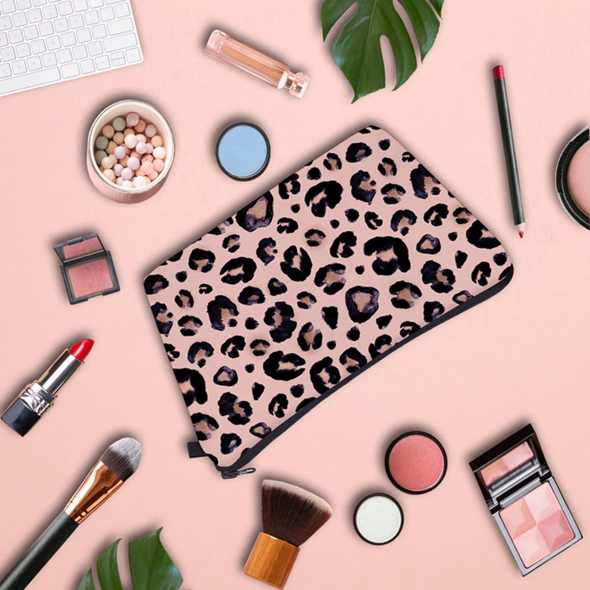 FAVORTALK Small Makeup Bag for Women - Travel Cosmetic Organizer, Portable Toiletry Bag with Beautiful Patterns, Perfect for Handbag, Airport & Vacation (Model B0974) - Ideal for Daily Use, Travel Essentials & Gift Giving