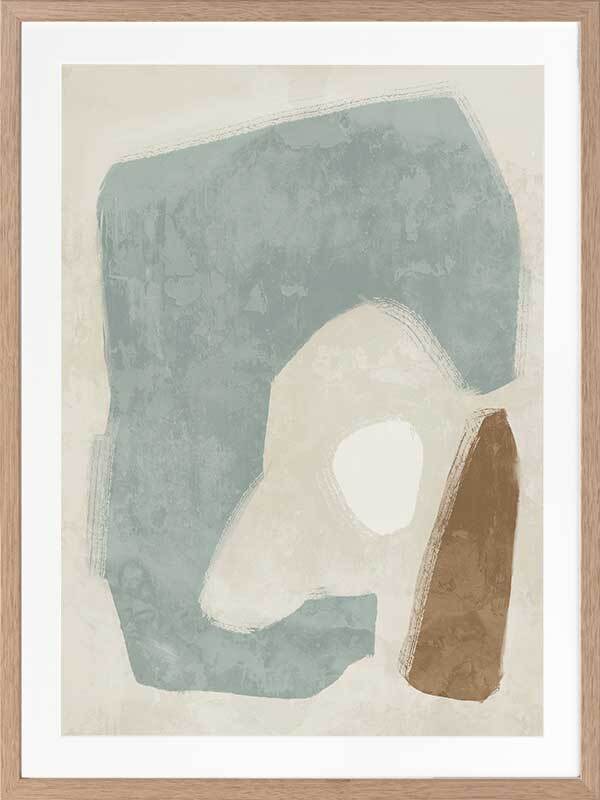 Easy Does It Light Teal Framed Art Print - Modern Wall Decor for Living Room, Bedroom & Office - Ready to Hang Home Decor