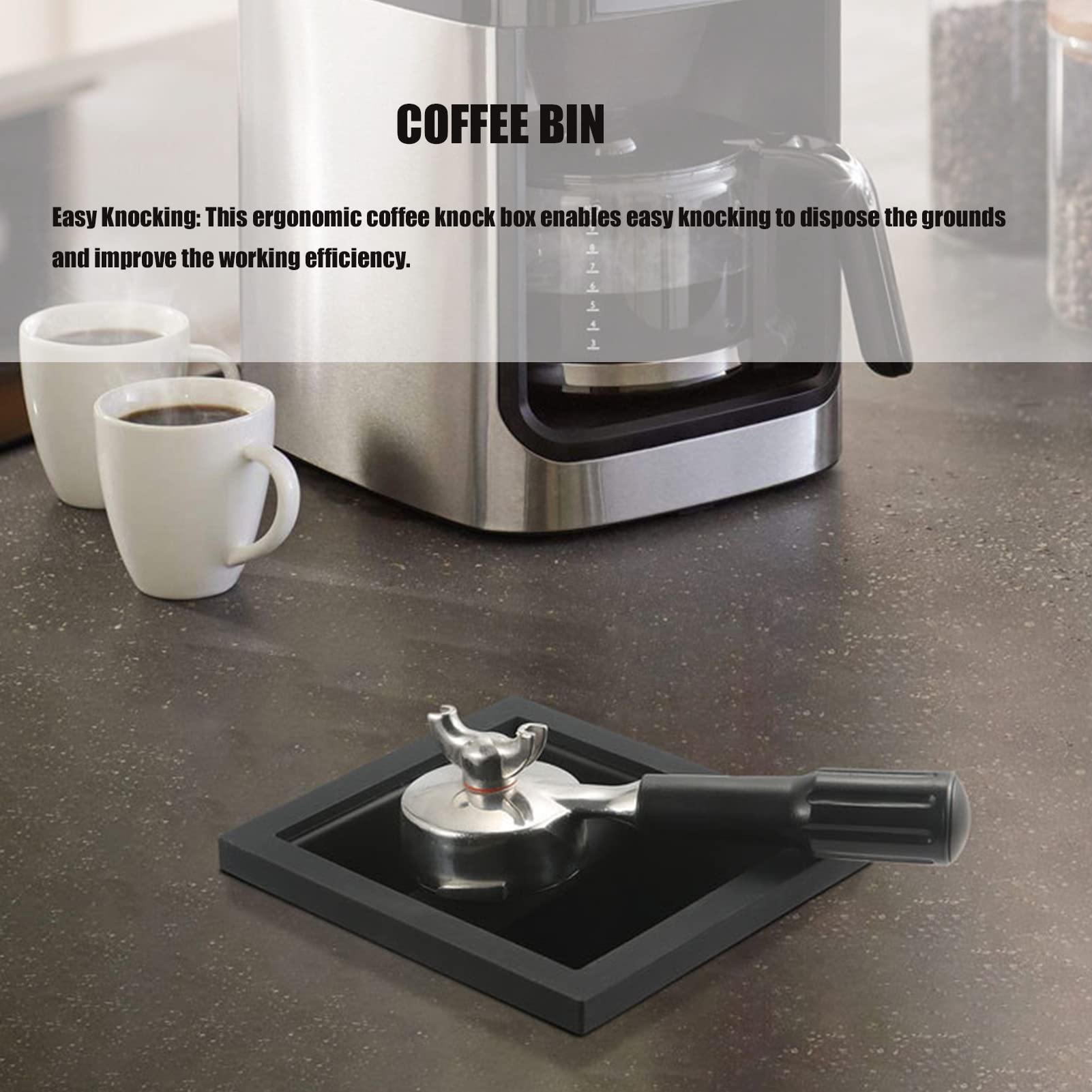 Premium Modern Coffee Knock Box - Durable Stainless Steel Coffee Grounds Bin with Long-Lasting Knock Bar for Home & Commercial Use | Compact Space-Saving Design for Espresso Bars, Coffee Shops & Kitchen Countertops