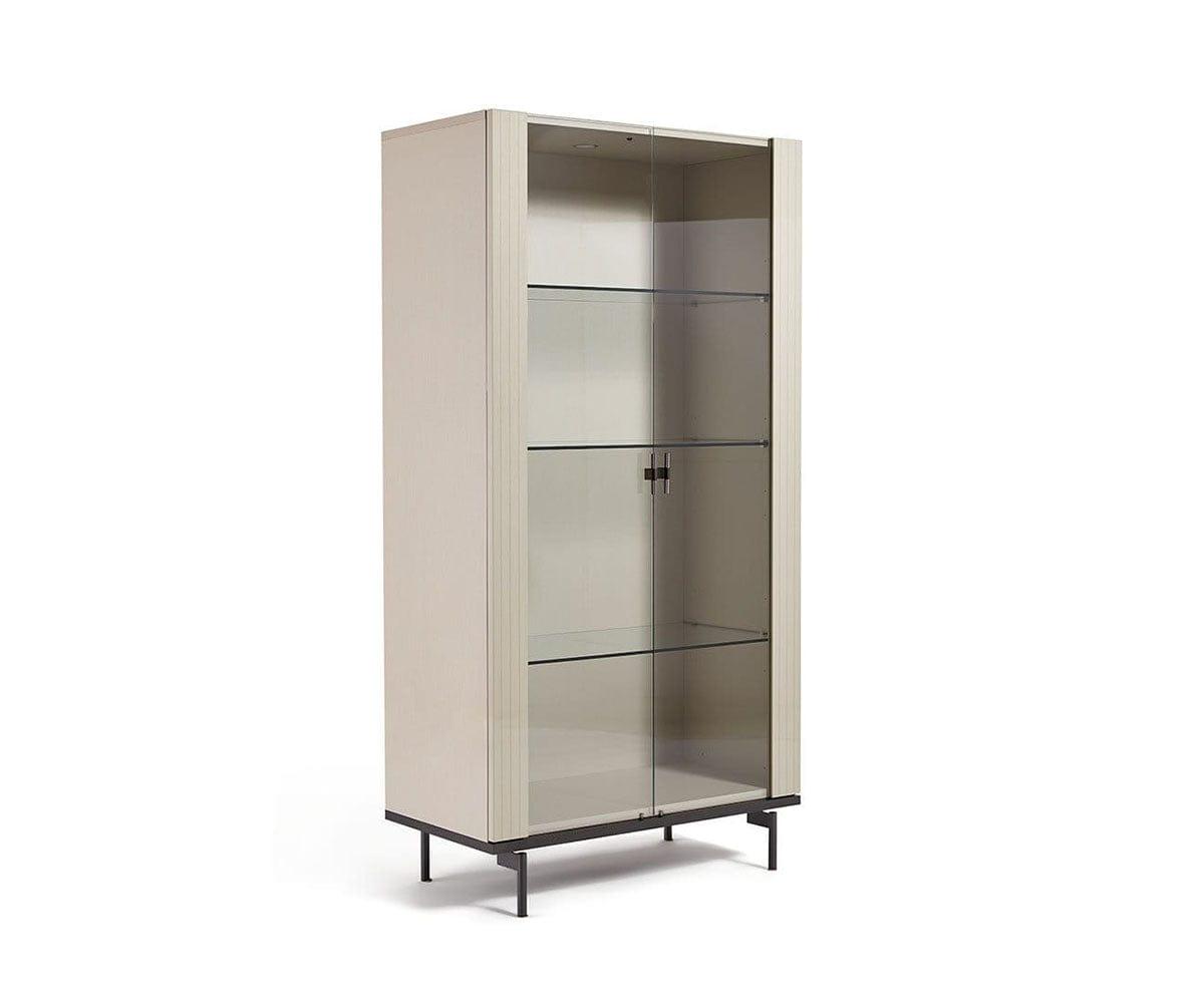 Niccola 2 Door Glass Curio Cabinet with LED Lights - Display Cabinet for Collectibles, China, and Home Decor - Perfect for Living Room, Dining Room, or Office Display