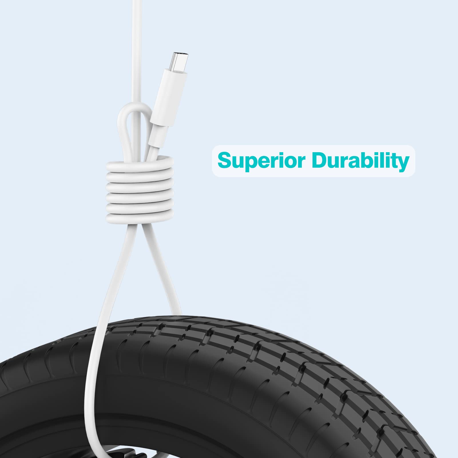 10ft 100W USB C to USB C Fast Charging Cable - Compatible with MacBook Pro/Air, iPad Pro/Air/Mini, iPhone 15 Series, Samsung Galaxy - PPS Fast Charging Cord for Home, Office & Travel