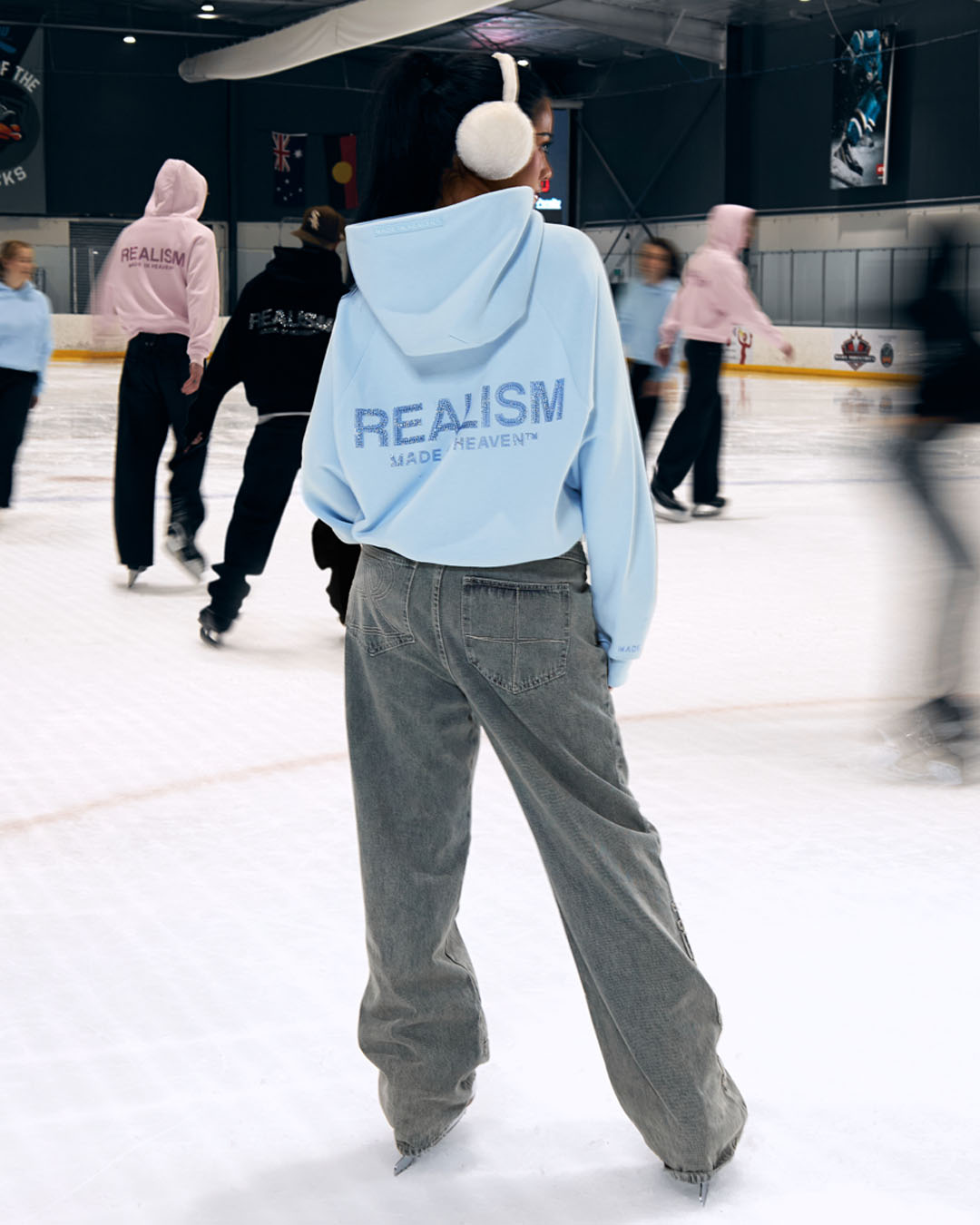 SSS Realism Glimmer Logo Hoodie - Powder Blue | Trendy Streetwear for Men & Women | Perfect for Casual Outfits & Winter Layering