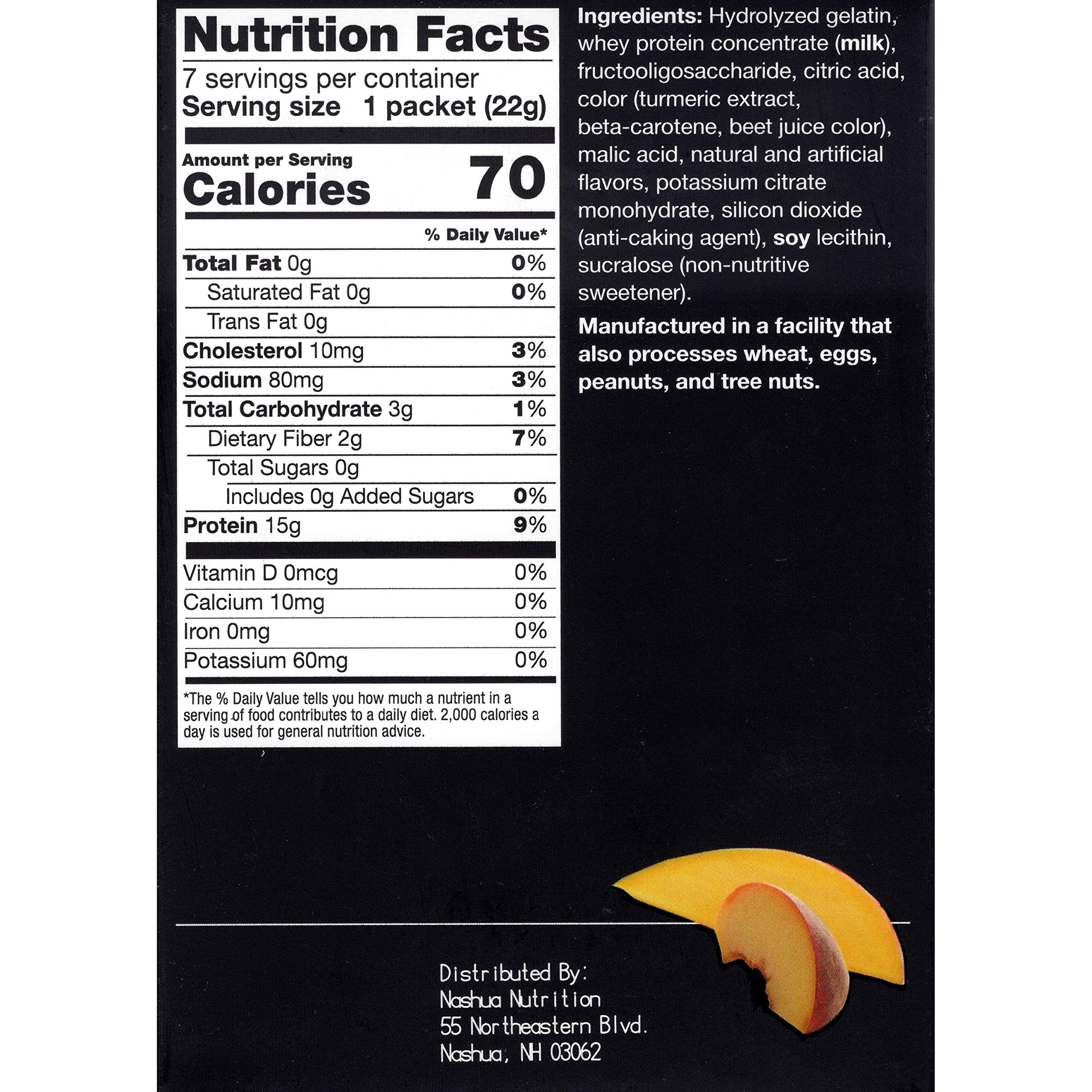 Proti-Thin High Protein Peach Mango Instant Drink Mix - 15g Protein, Low Calorie, Low Carb, Fat Free, Sugar Free, KETO & Ideal Protein Diet Friendly (7 Servings/Box) - Perfect for Post-Workout Recovery & Weight Management