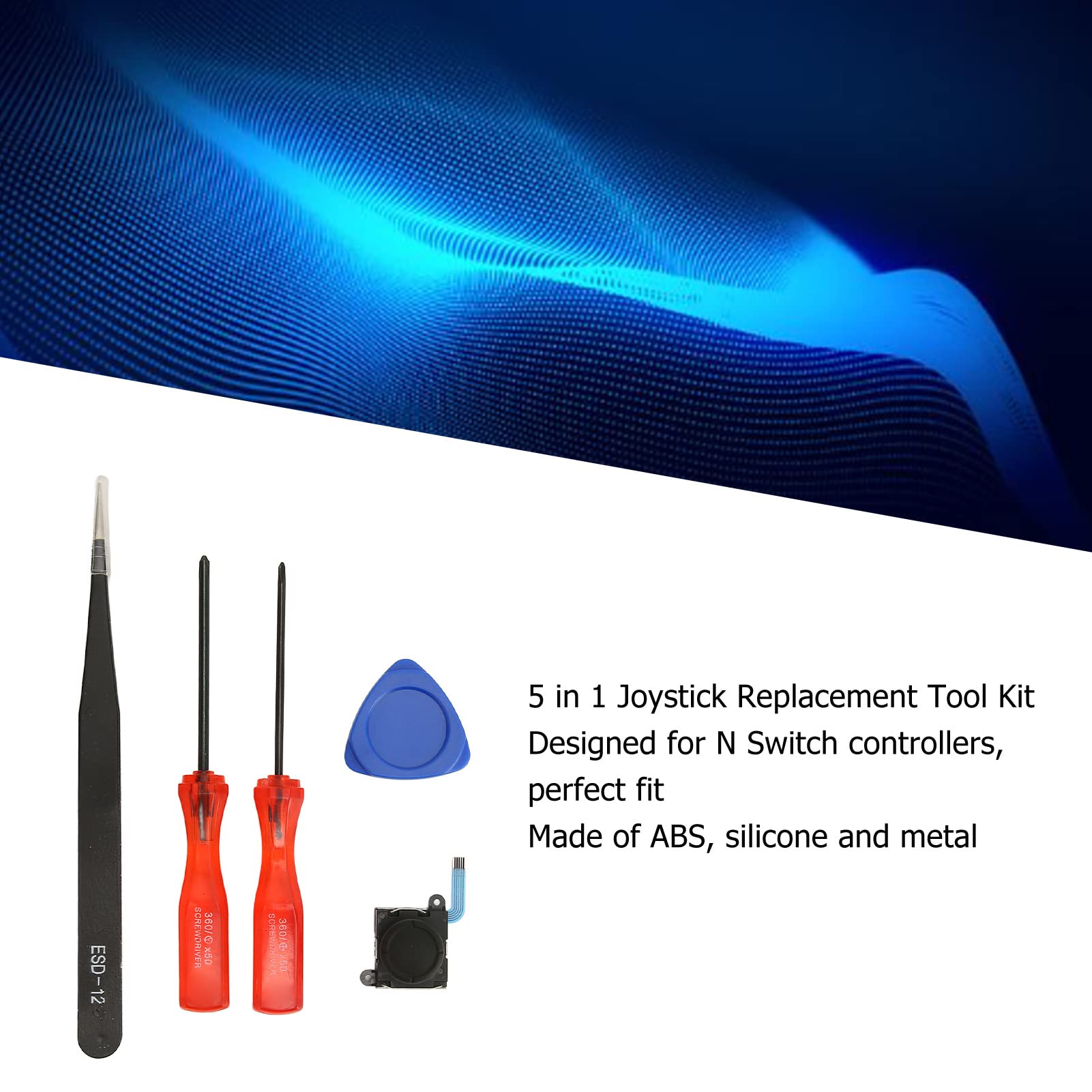 5-in-1 Nintendo Switch Joystick Replacement Tool Kit - Professional Repair Screwdriver Set for Joy-Con Controller - Perfect for DIY Fixes & Gaming Maintenance