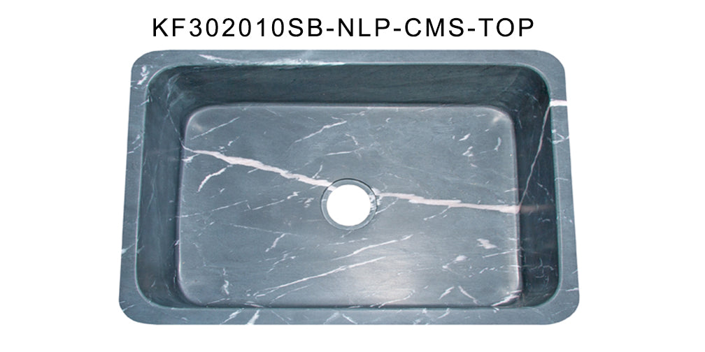 Farmhouse Charcoal Soapstone Single Bowl Kitchen Sink - 30 Inch Undermount for Rustic & Modern Farmhouse Decor - Perfect for Kitchens, Bathrooms, and Outdoor Bars