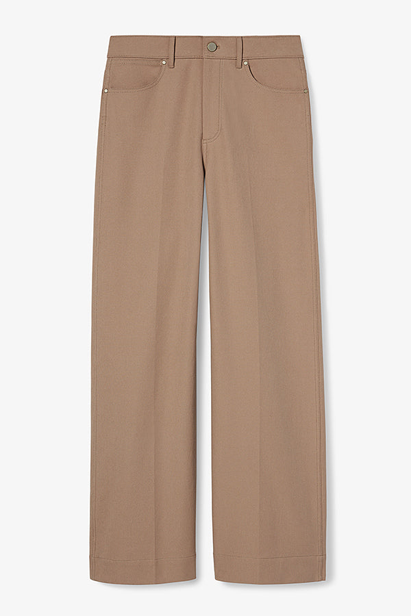Milo Wide Leg Eco-Friendly Jeans for Women - Better Than Denim, Comfortable High Waist Stretch Pants (Fawn Color) - Perfect for Casual Wear, Office Outfits & Weekend Brunch