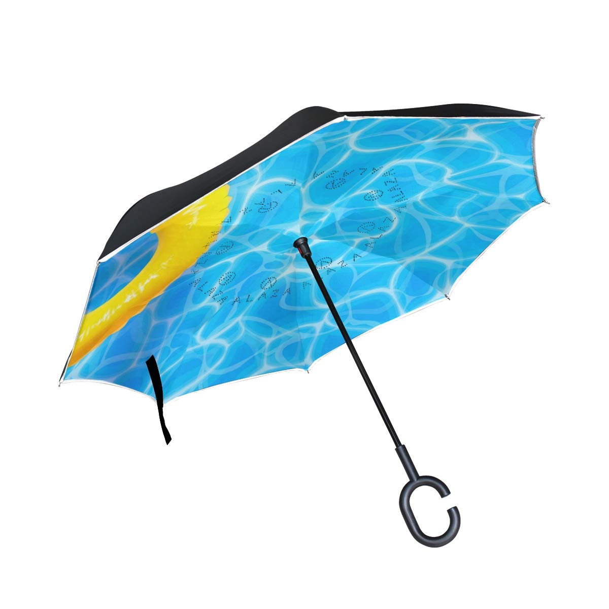 Senya Double Layer Inverted Umbrella - Waterproof Windproof Reverse Folding Umbrella with C-Shape Handle for Car, Travel & Golf | Pool & Beach Accessory