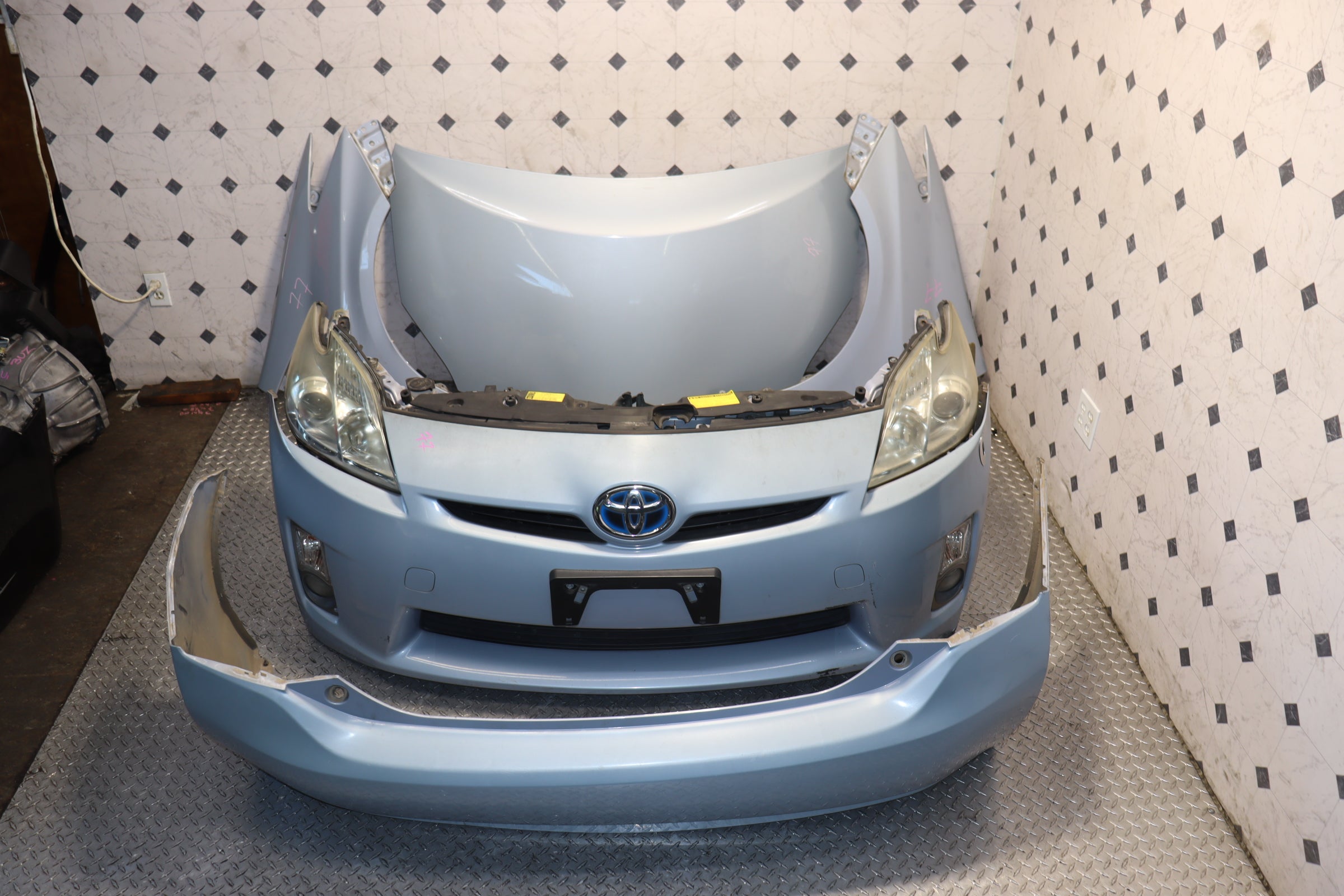 JDM 10-15 Toyota Prius Hybrid Front End Nose Cut Replacement with Hood & Fenders - Blue | Direct Fit Replacement Parts for Car Restoration & Custom Builds