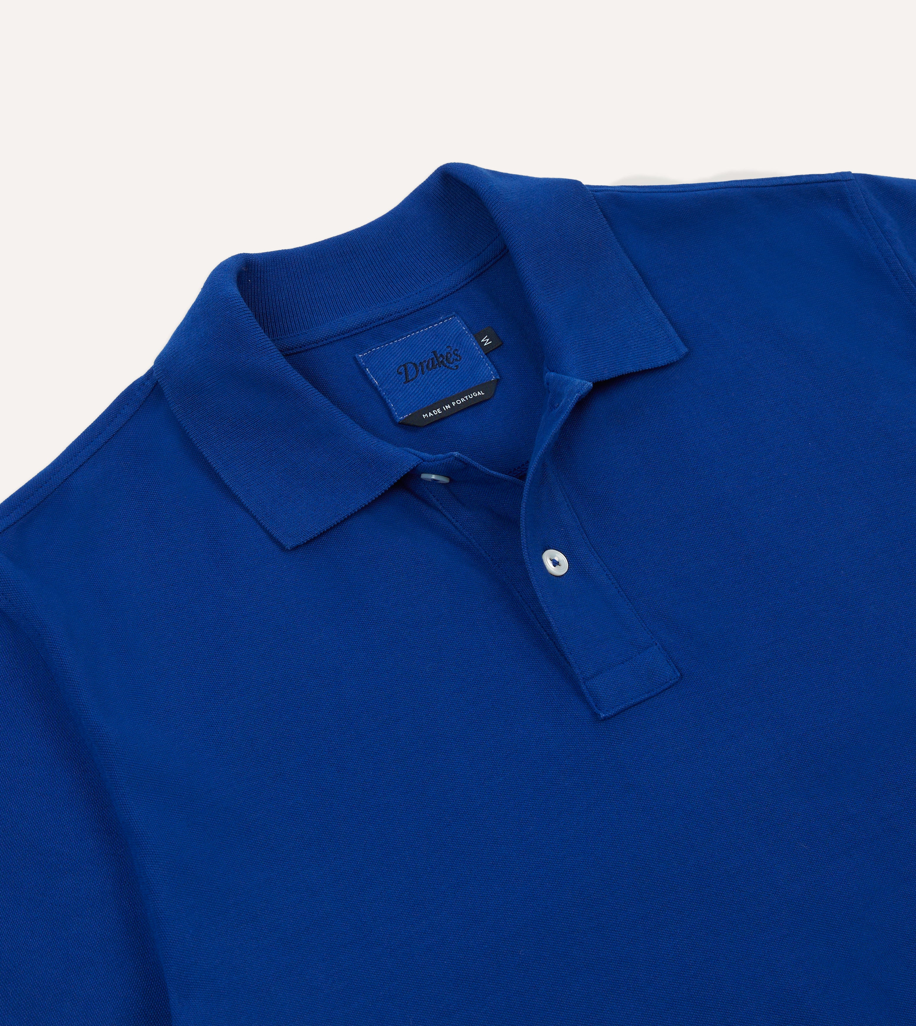 Premium Blue Piqué Cotton Polo Shirt for Men - Breathable & Comfortable Casual Wear - Perfect for Golf, Office & Summer Outings