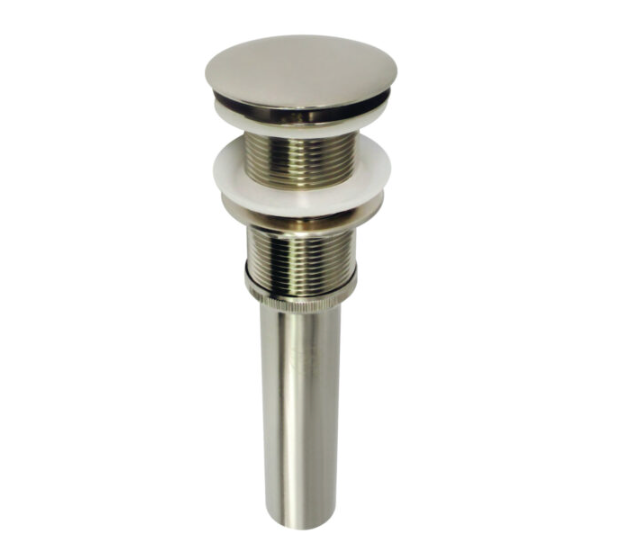 Brass Push Pop Up Drain - Bathroom Sink Drain Stopper with Overflow, Easy Install for Bathroom Vanity, Kitchen Sink & Shower Drain Replacement (Use for Home, Hotel, Apartment Renovation)