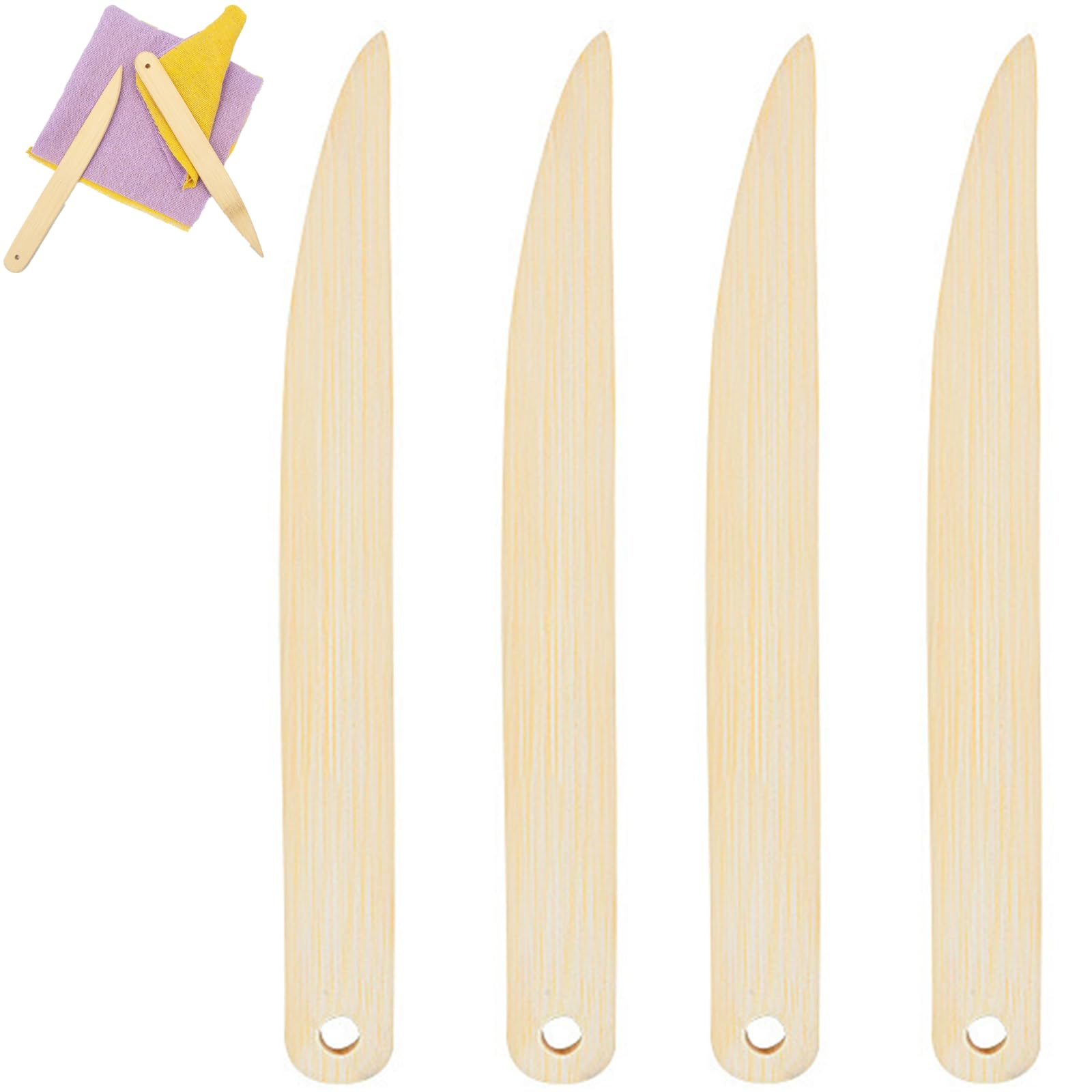 4 Pack Bamboo Point Turner Seam Creaser - Professional Sewing Tool for Quilting, Dressmaking & Crafting - Perfect for Smooth Seams, Pressing Creases & Marking Fabric