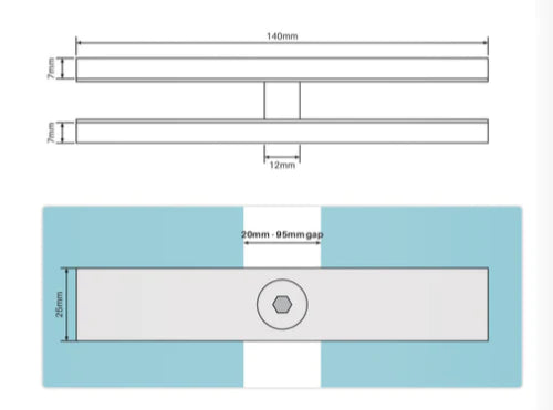 Stainless Steel 316 White Rigi Clamp for Glass Pool Fence - 180° Glass to Glass Slim Connector Bracket - Durable Pool Fence Hardware for Outdoor & Residential Use