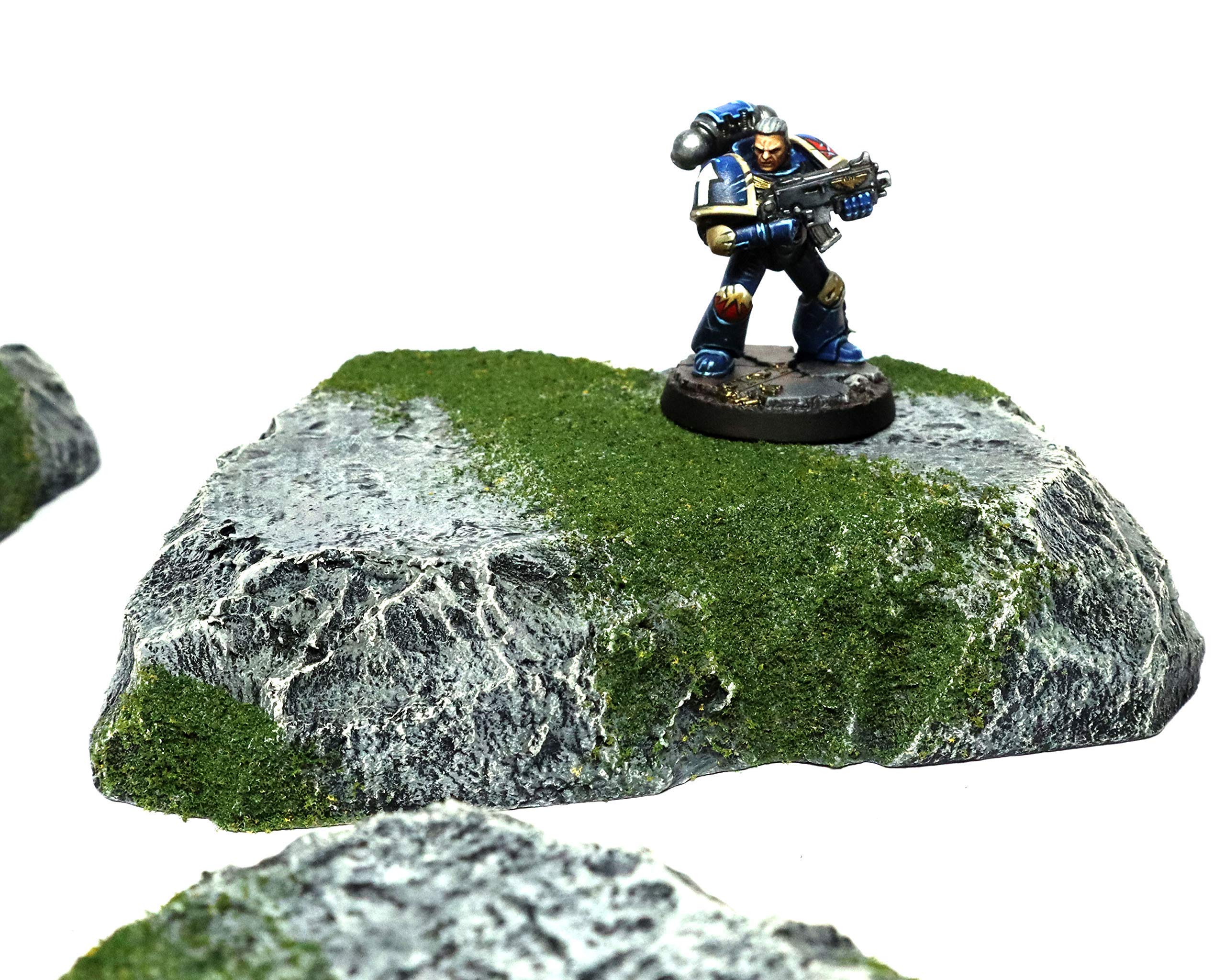 Handmade Mossy Stacking Hills Wargaming Terrain for Tabletop War Games & TTRPGs - Durable Miniature Battle Scenery for Dungeons & Dragons, Warhammer 40K & Fantasy RPG Campaigns