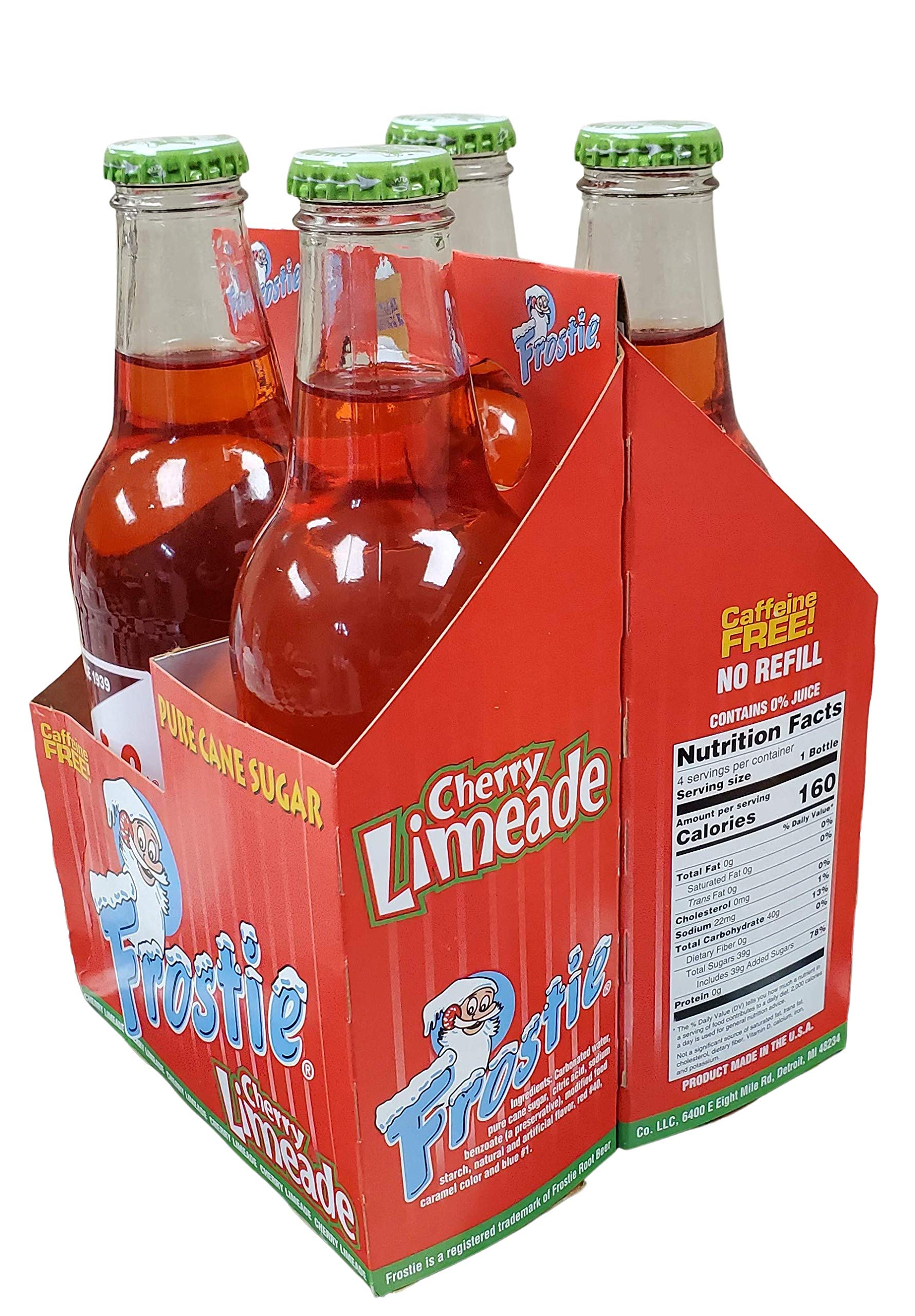 Frostie Cherry Limeade Soda - 12 oz Glass Bottles (Pack of 4) | Refreshing Drink for BBQs, Parties & Summer Gatherings