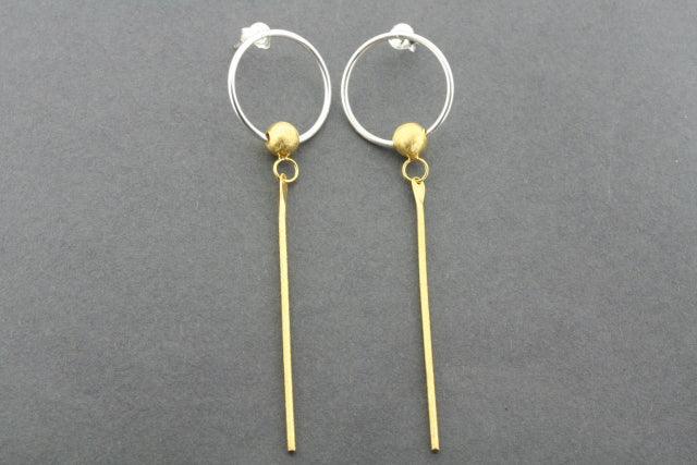 22Kt Gold Plated Swivel Bead & Long Drop Earrings for Women - Elegant Silver Jewelry for Parties, Weddings & Special Occasions
