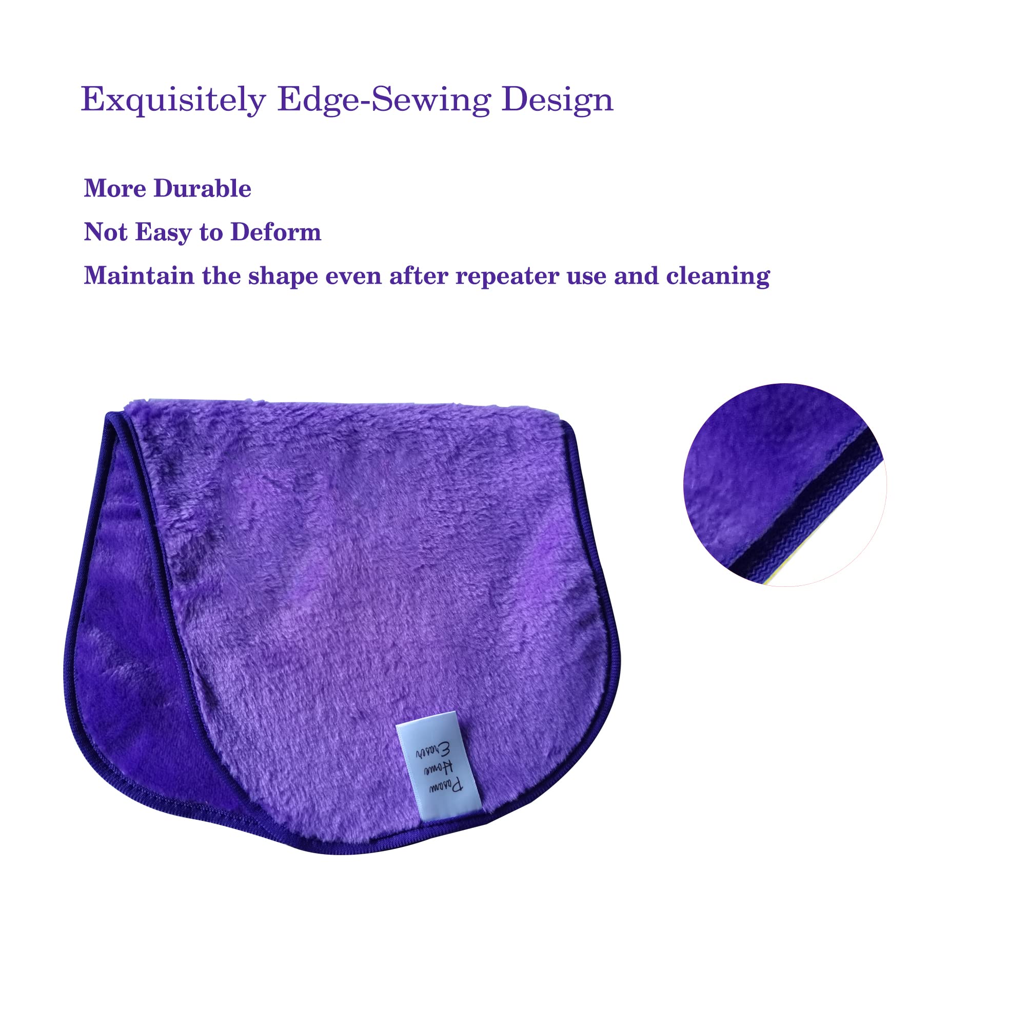 Reusable Makeup Eraser - Waterproof Makeup Remover Cloth for Eyeliner, Lipstick, Foundation & More | Chemical-Free, Works with Just Water | Perfect for Travel, Gym & Daily Skincare Routine (Purple)