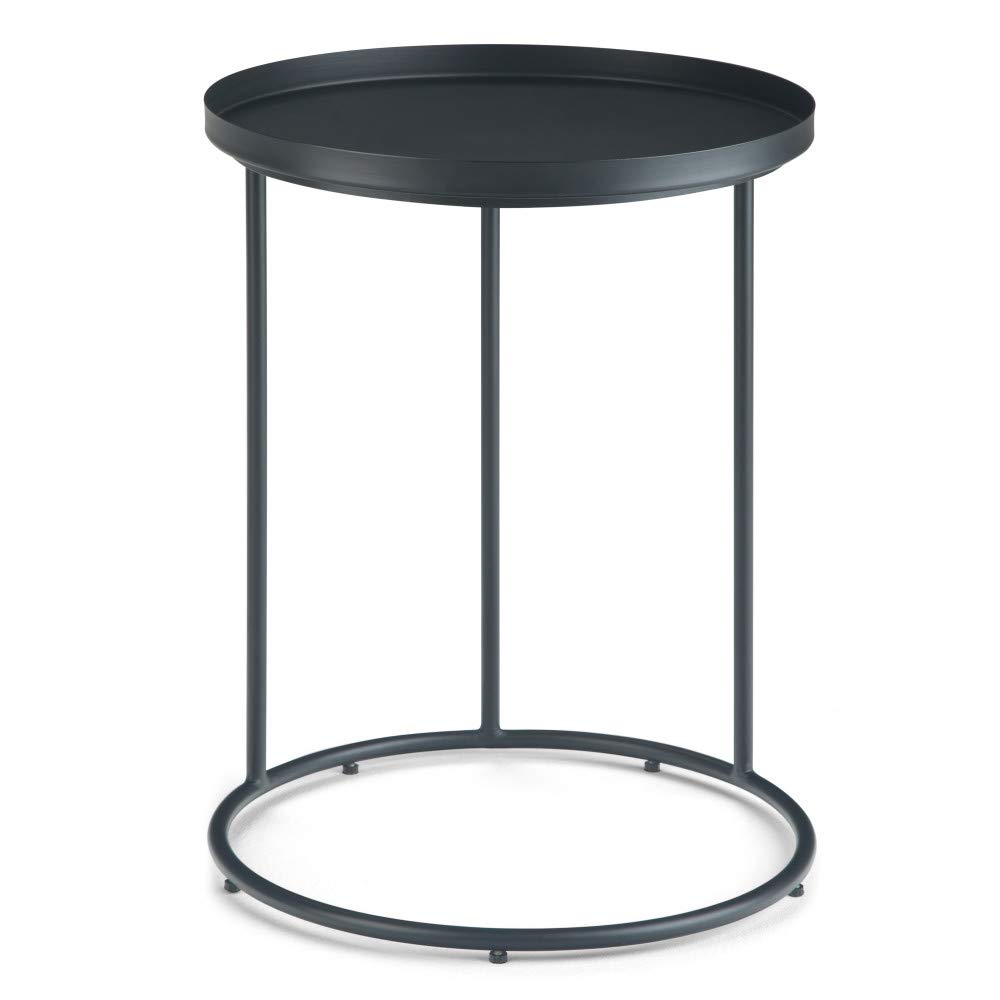 SIMPLIHOME Monet 18 Inch Wide Black Metal Accent Side Table - Fully Assembled End Table, Bedside Nightstand for Living Room & Bedroom - Perfect for Small Spaces, Coffee Table Companion & Modern Home Decor