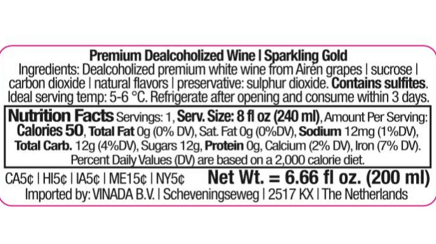 VINADA Sparkling Gold & Rosé Mini Variety Pack - Alcohol Free Wine - 24 x 200ml Glass Bottles - Perfect for Parties, Weddings & Sober Celebrations