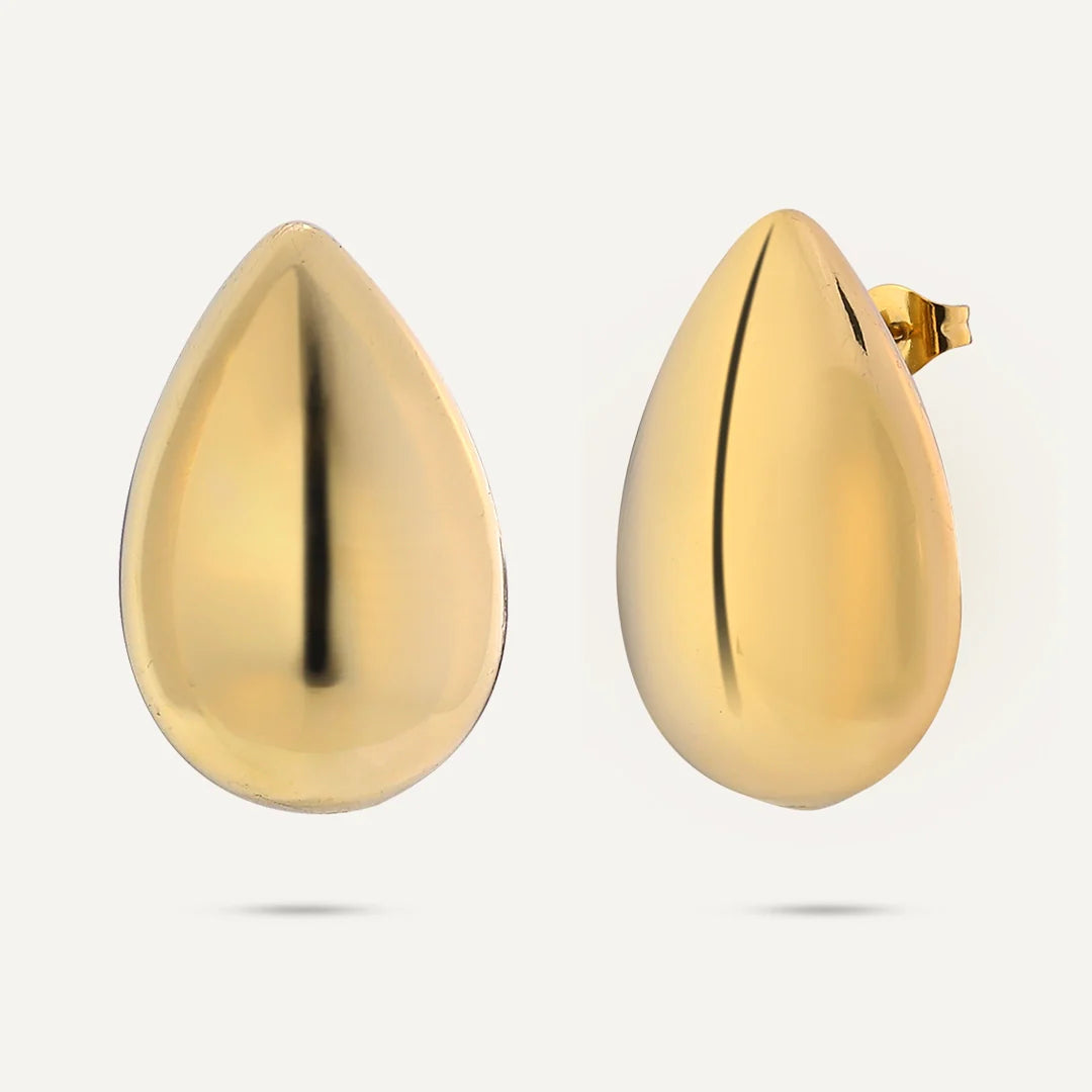 Gold Teardrop Stud Earrings for Women - Elegant Dangle Earrings for Everyday Wear, Parties & Special Occasions