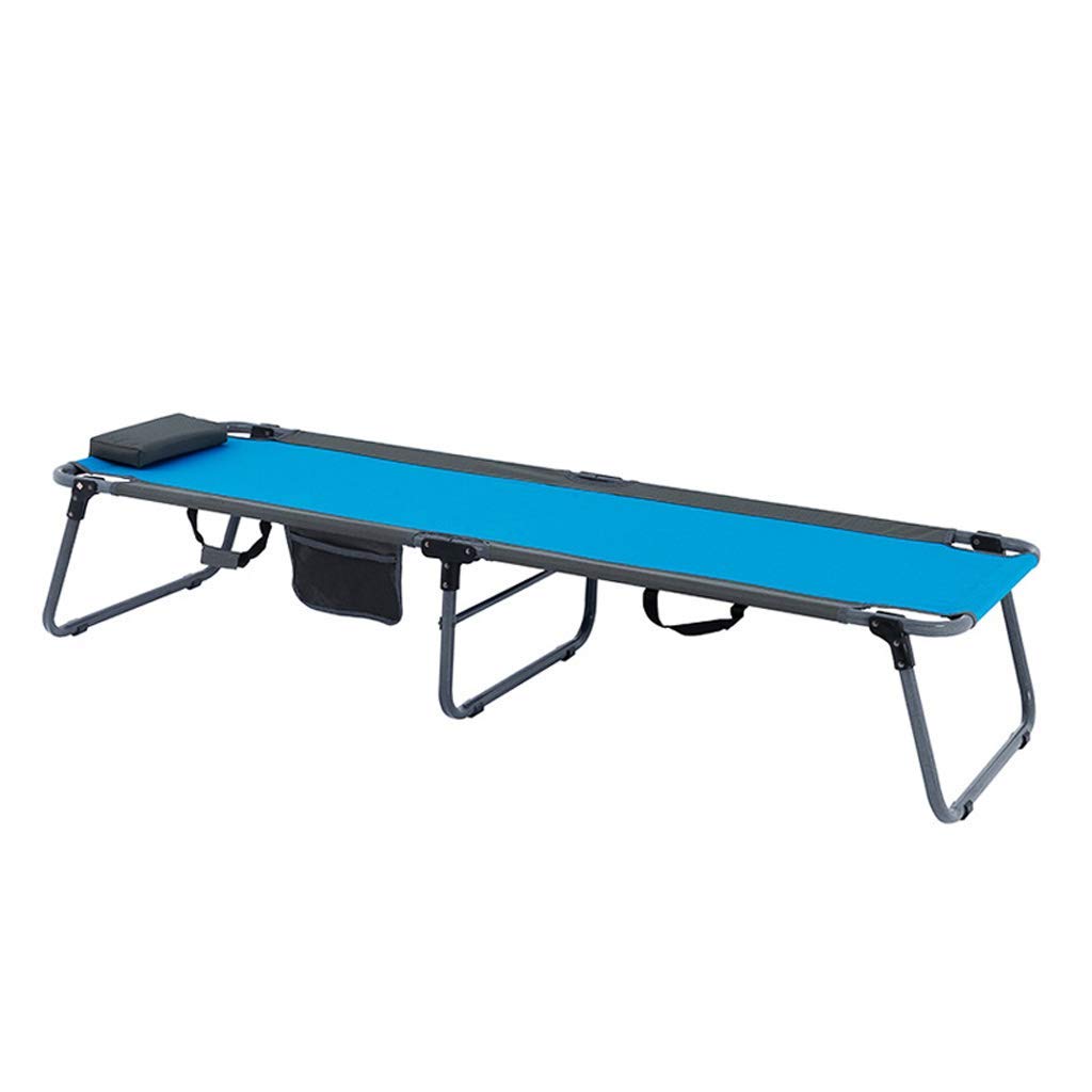 Portable Folding Bed Sun Lounger - Adjustable Reclining Camping Cot for Outdoor, Office & Hospital Use - Heavy Duty 224kg Capacity with Removable Pillow - Perfect for Travel, Beach, Guest Room & Emergency Situations