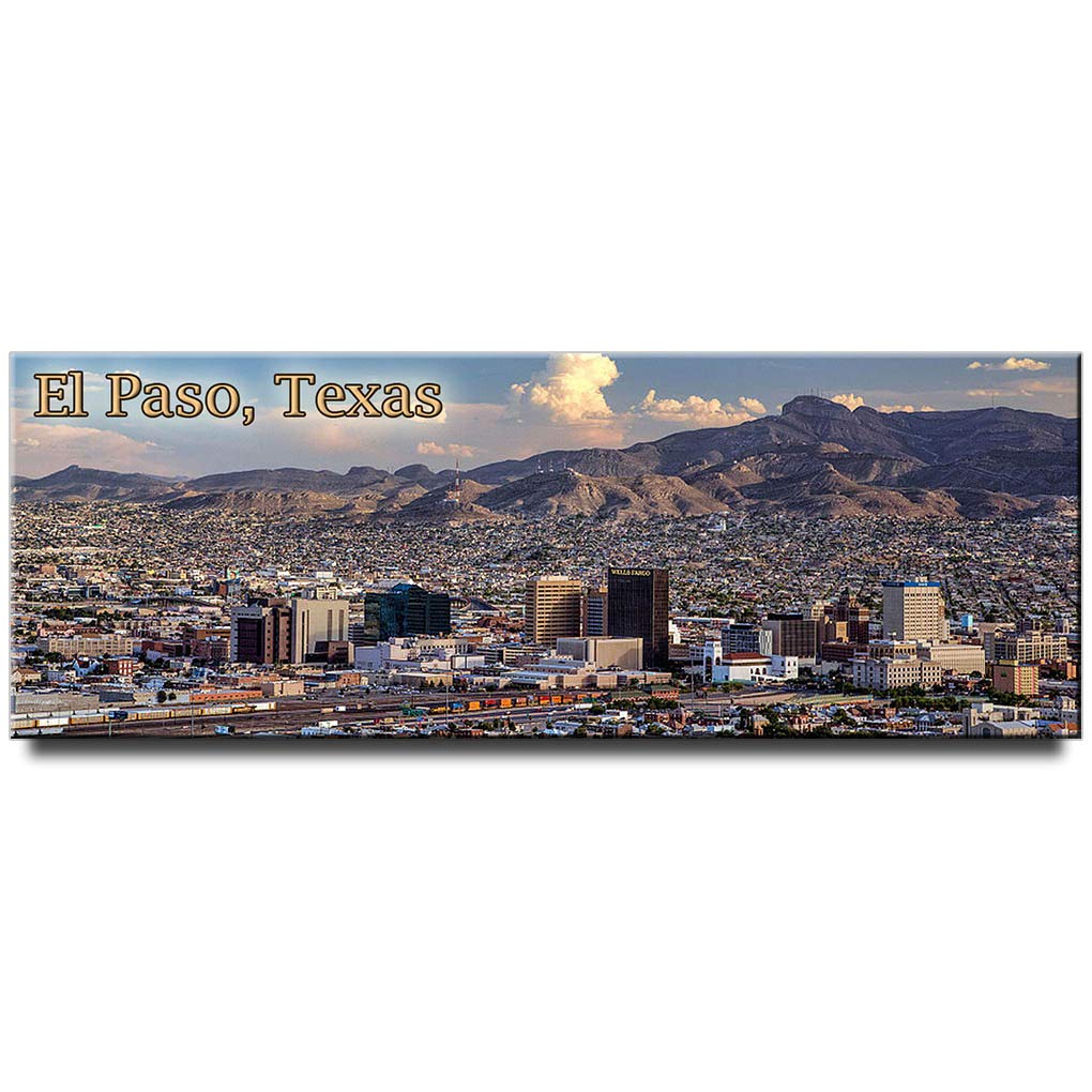 El Paso Texas Panoramic Fridge Magnet - Collectible Travel Souvenir & Gift for Tourists - Perfect for Refrigerators, Lockers, and Office Decor