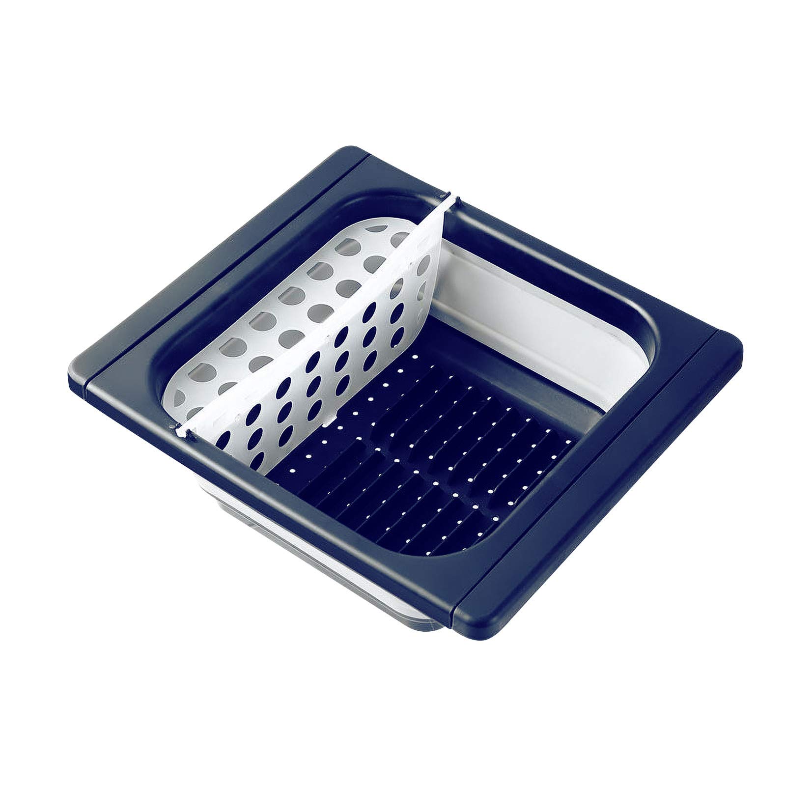 Foldable Kitchen Drainer for Large Dishes - Space Saving Dish Drying Rack with Filter Basket for Tableware Storage | Perfect for Kitchen, Dining Room & Bar Counter Organization
