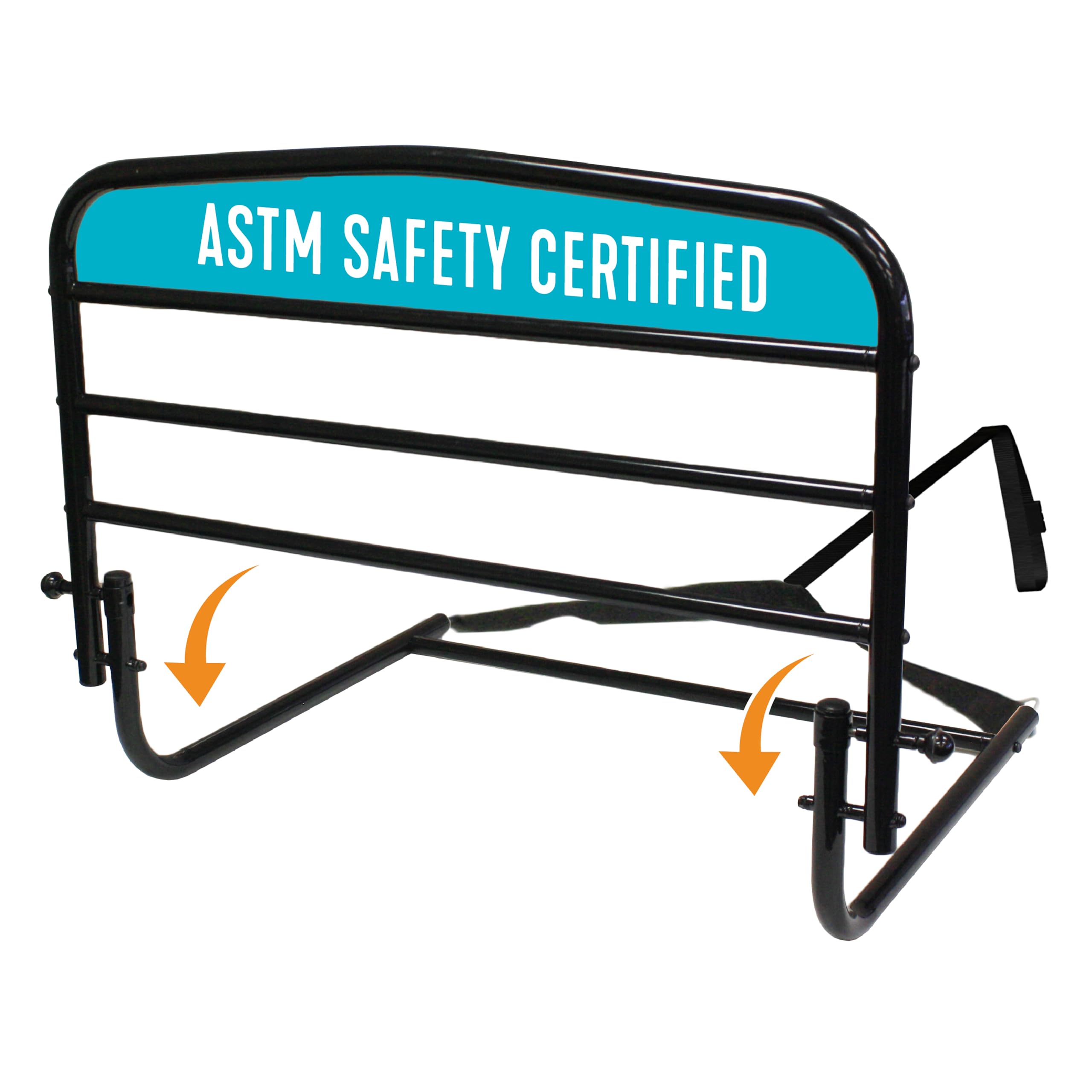 Stander 30 Inch Adjustable Safety Bed Rail for Adults & Seniors - ASTM Certified Folding Bedside Guardrail with Stand Assist Bar - Universal Fit for King, Queen, Full & Twin Size Beds - Ideal for Elderly Care & Home Safety Use