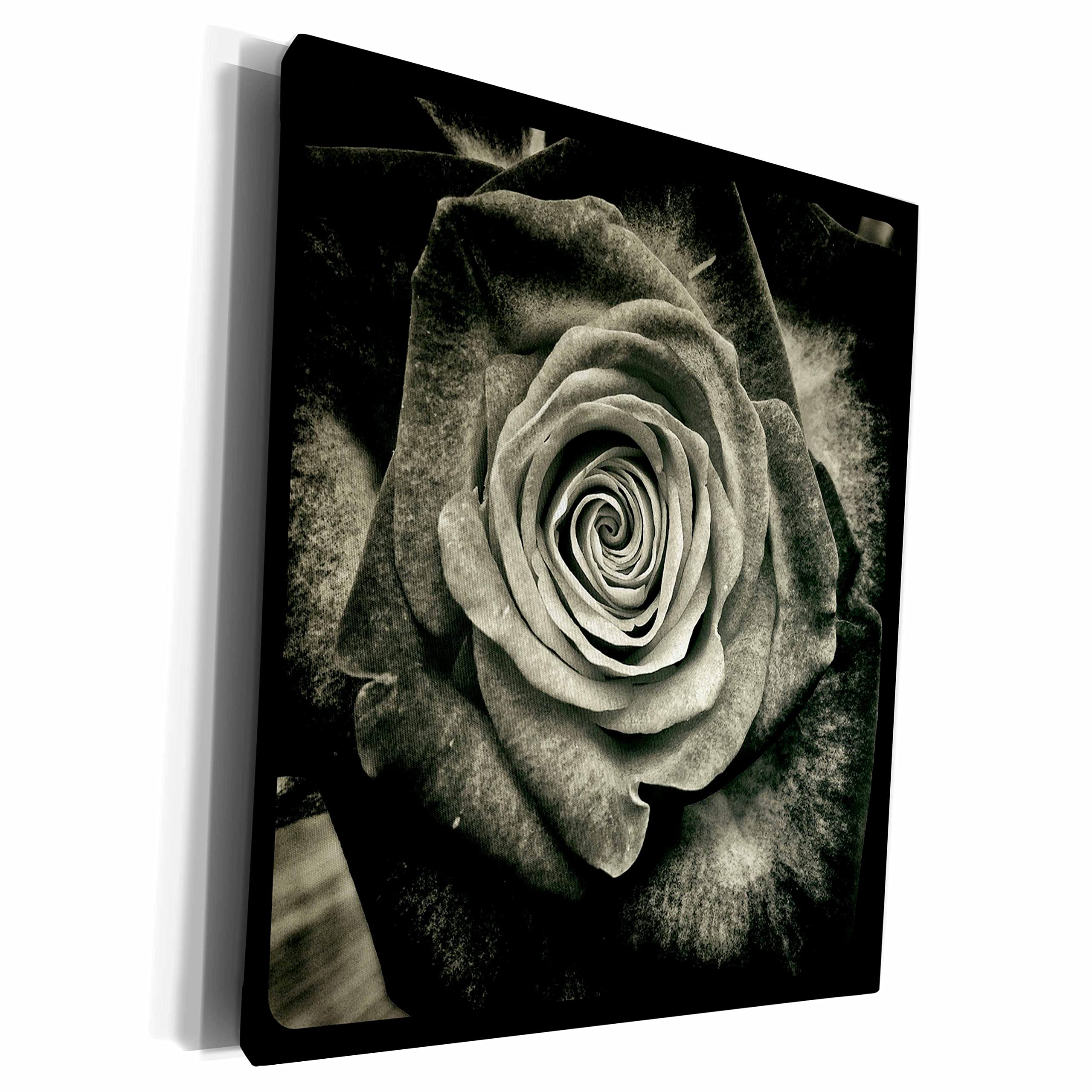 Premium Museum-Grade Canvas Wrap - Stunning Macro Rose Flower Art in Black | Perfect for Home Decor, Office Wall Art & Gift Ideas