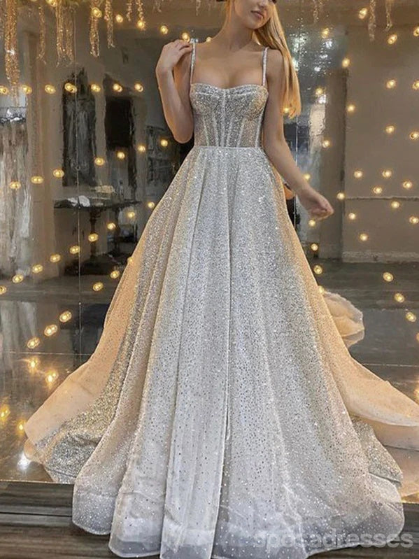 Elegant A-Line Spaghetti Straps Long Prom Dresses for Women - Formal Evening Gown for Homecoming, Wedding, and Special Occasions