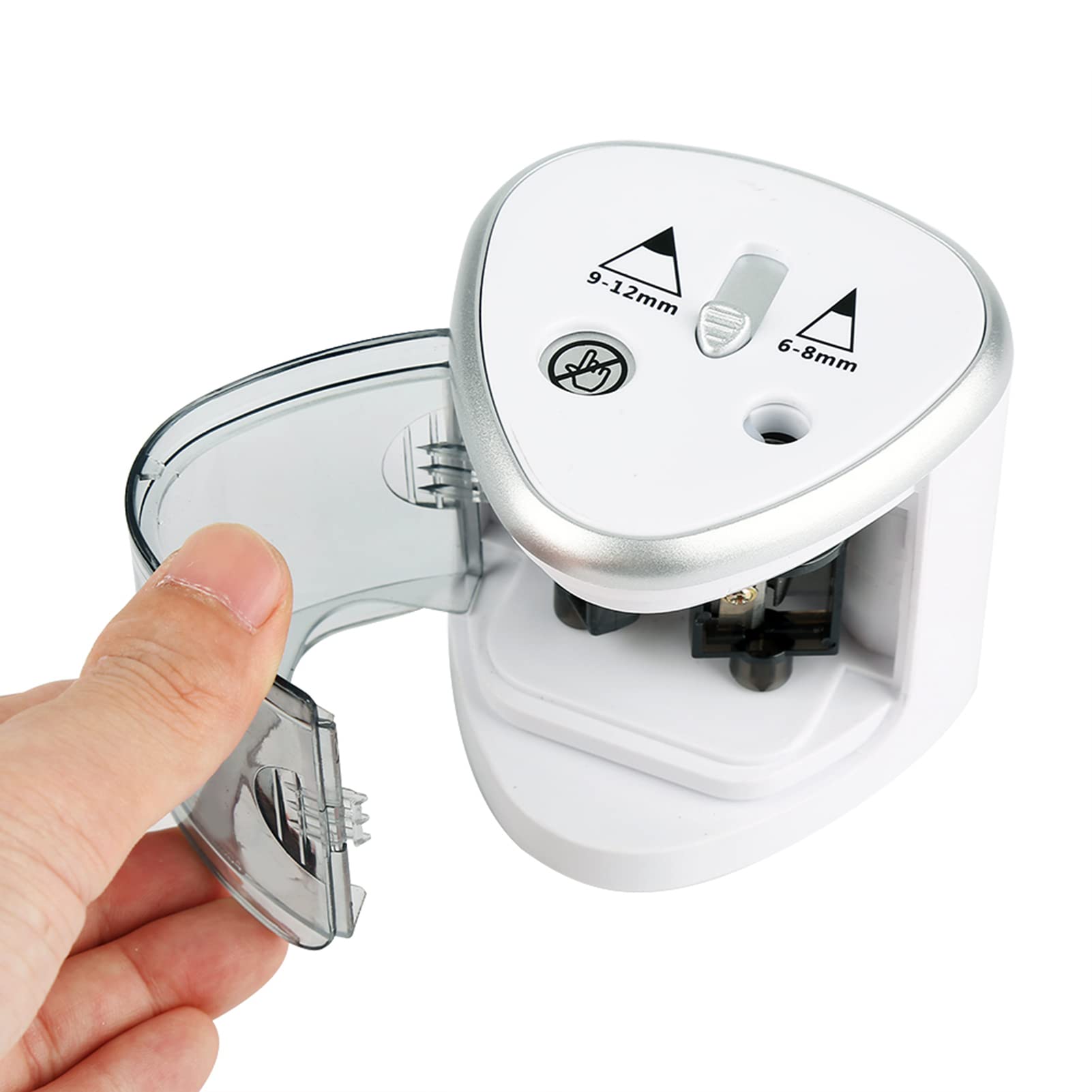 Electric Pencil Sharpener for Colored Pencils & Crayons - Dual Hole Automatic Sharpener for Standard Pencils, Art Supplies & Makeup Tools - Perfect for Office, School & Artist Studio Use