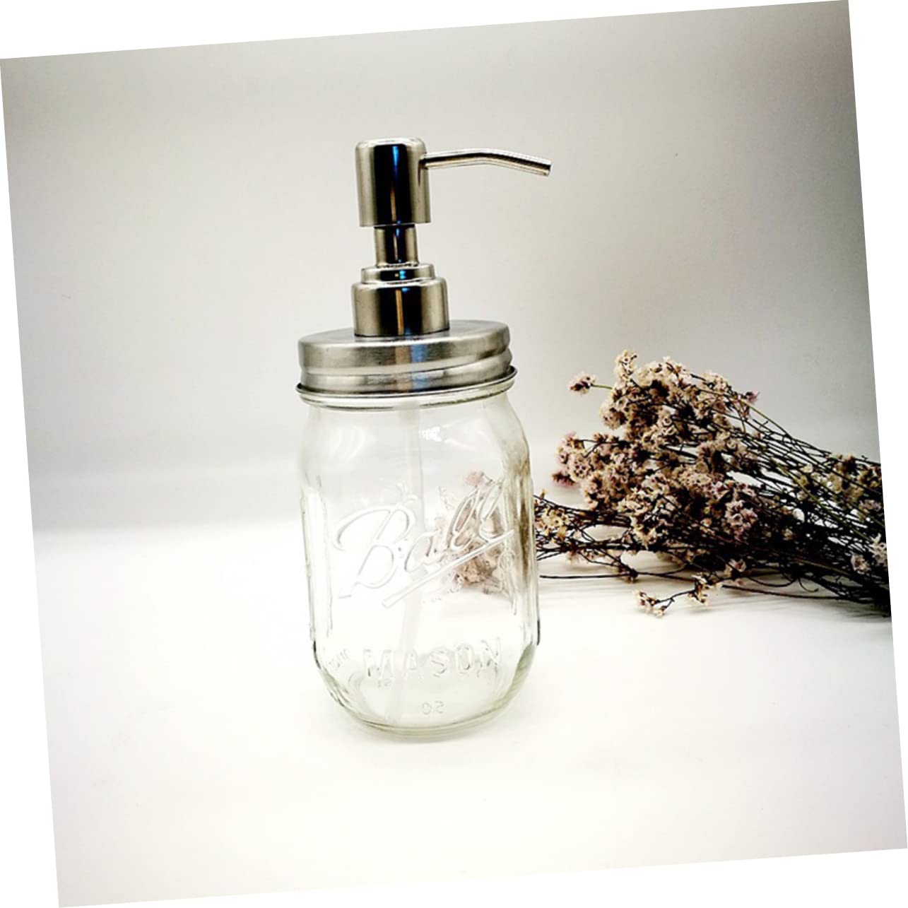 TOPBATHY Stainless Steel Soap Dispenser Pump Lid Replacement for Mason Jars - Perfect for Bathroom, Kitchen, and DIY Home Decor Projects