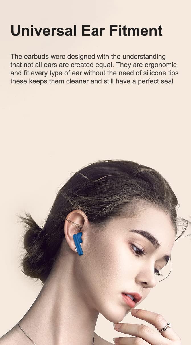 Wireless Bluetooth 5.1 Earbuds, IPX7 Waterproof In-Ear Headphones with Mic, USB-C Rechargeable Case & LCD Display - Compatible with Android iOS Smartphones (Blue) - Perfect for Gym, Running & Travel