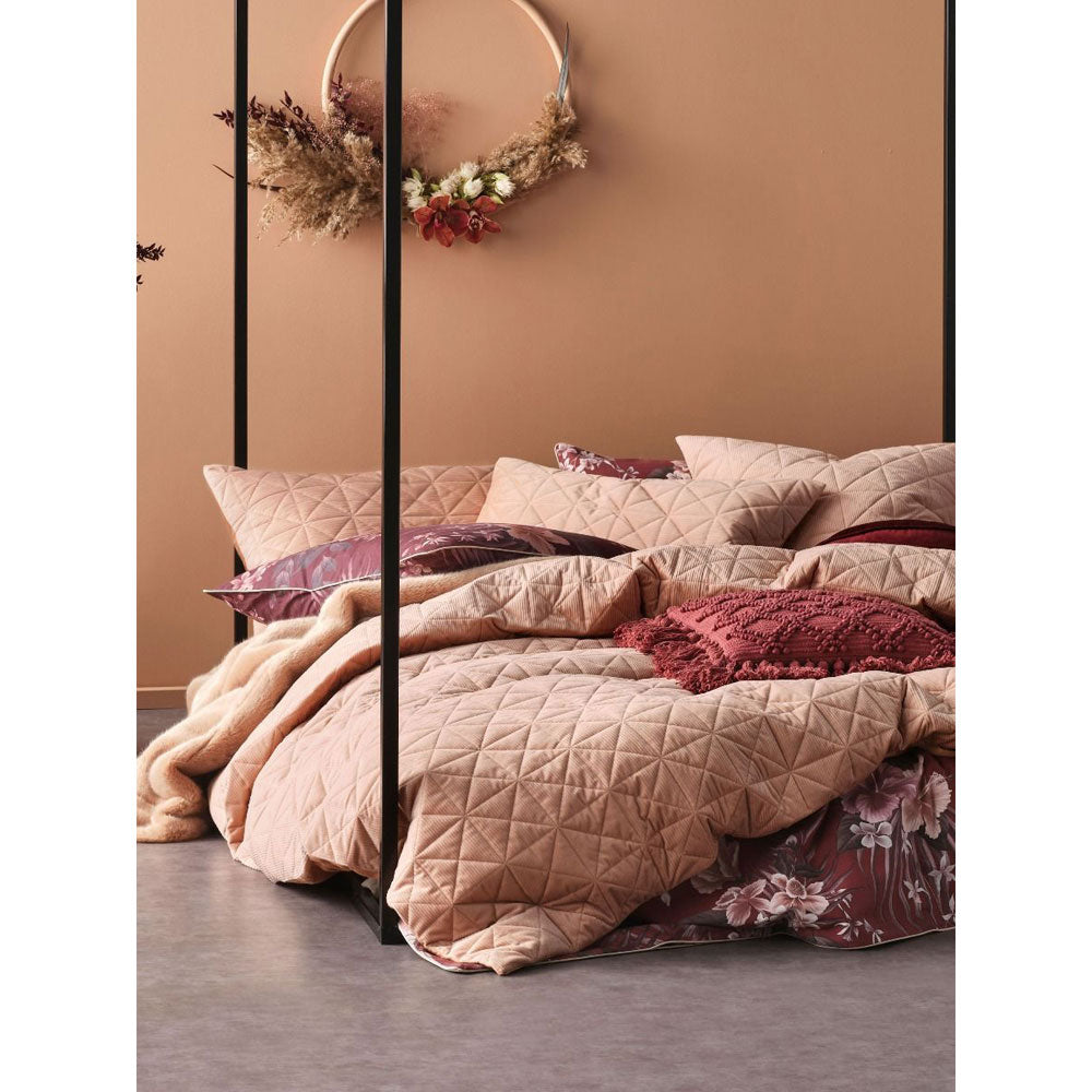 Heath Terracotta Quilt Cover Set for Single Bed | 100% Cotton Bedding Set | Perfect for Cozy Bedrooms & Guest Rooms