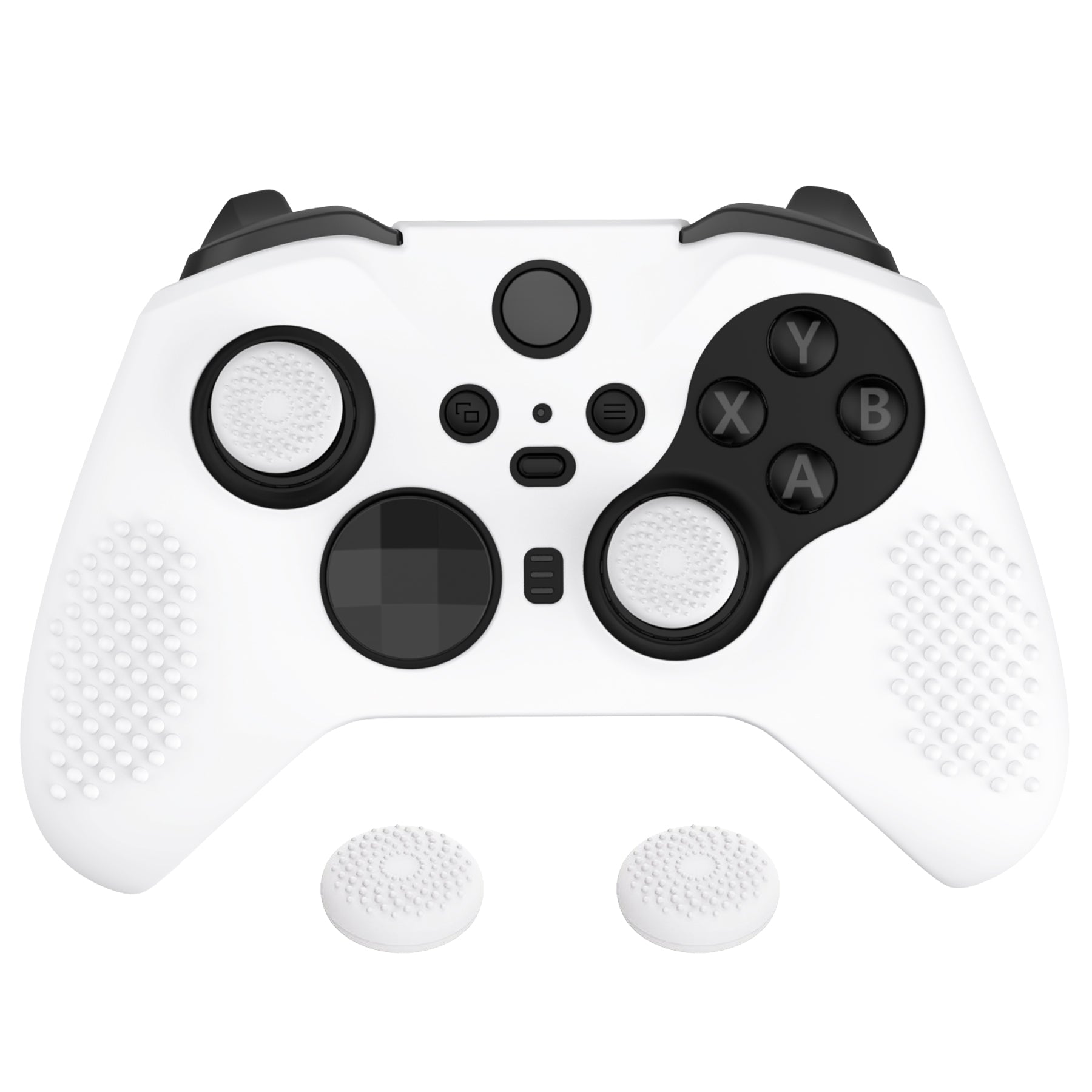 eXtremeRate PlayVital Anti-Slip Silicone Cover for Xbox One Elite Series 2 Controller (Model 1797 & Core) - Soft Protective Skin with Thumb Grips & Analog Caps | Enhanced Grip for Gaming, Streaming & Esports | XBOWP0059GC