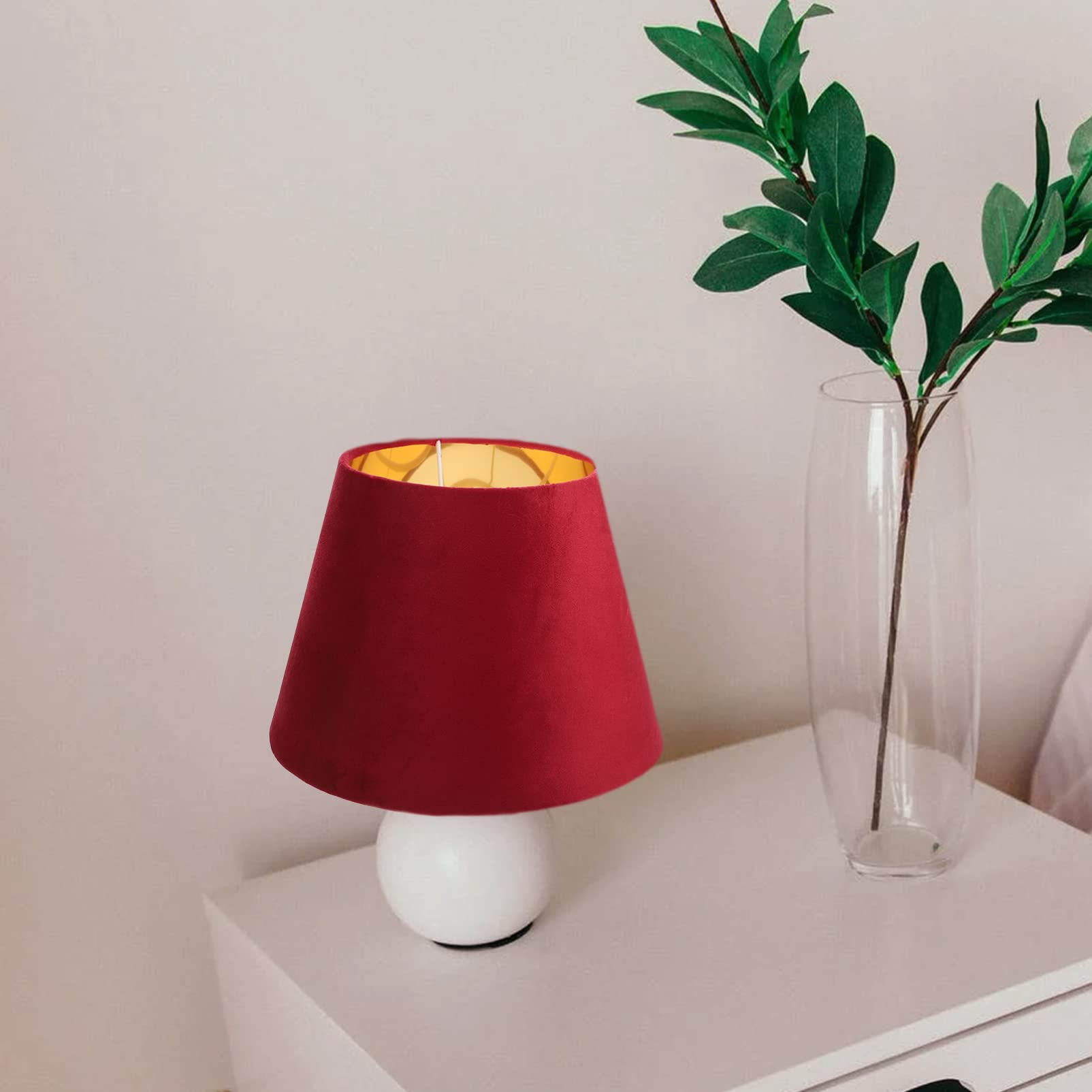 Beaupretty Small White Lamp Shade - Replacement Fabric Cloth Light Cover for Table Lamps & Floor Lights, Clip-On Boho Style, E27 Base - Perfect for Bedroom, Living Room, and Office Decor