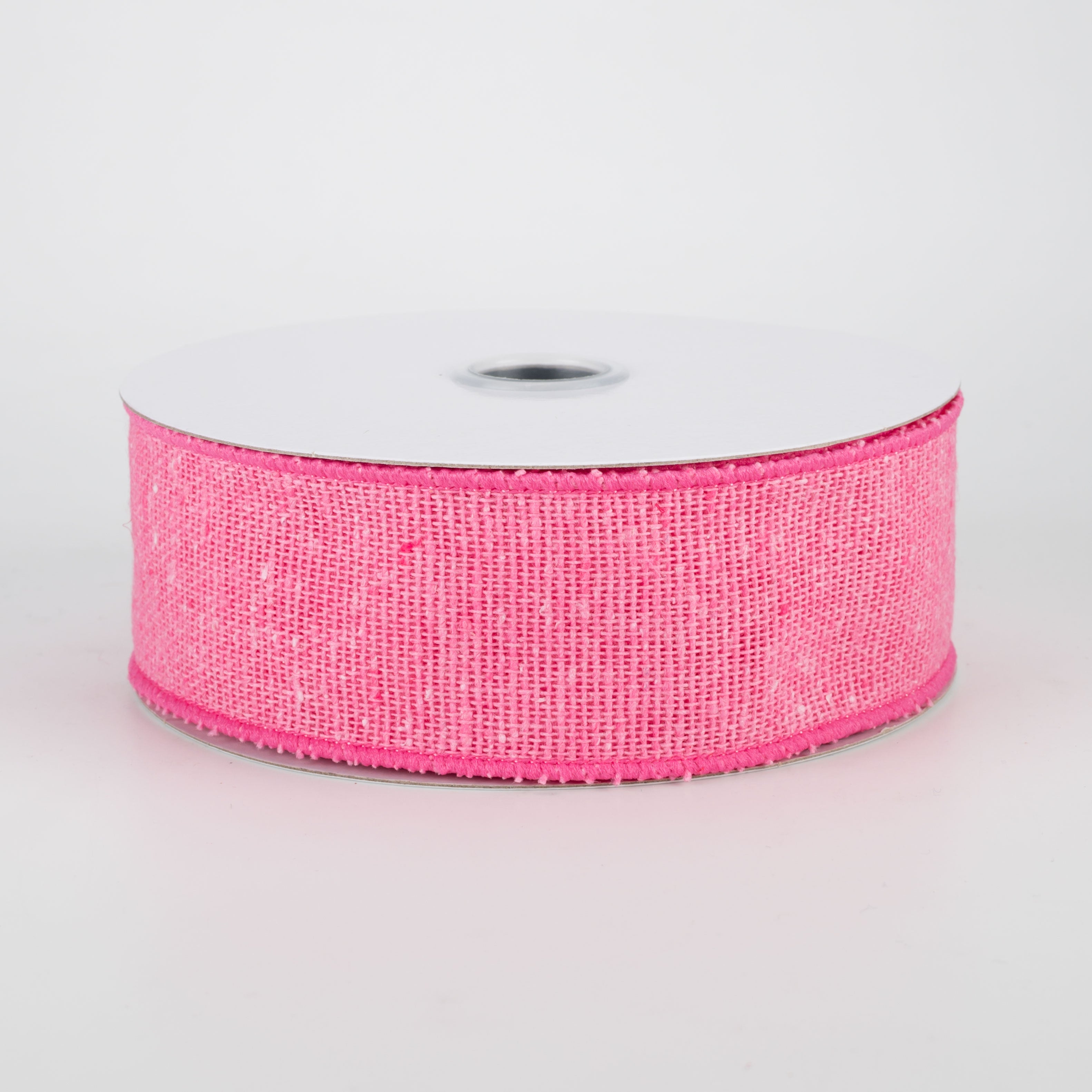 1.5 Inch Faux Linen Slub Ribbon - Pink Ribbon for Crafts (10 Yards) - Perfect for DIY Gift Wrapping, Scrapbooking & Home Decor